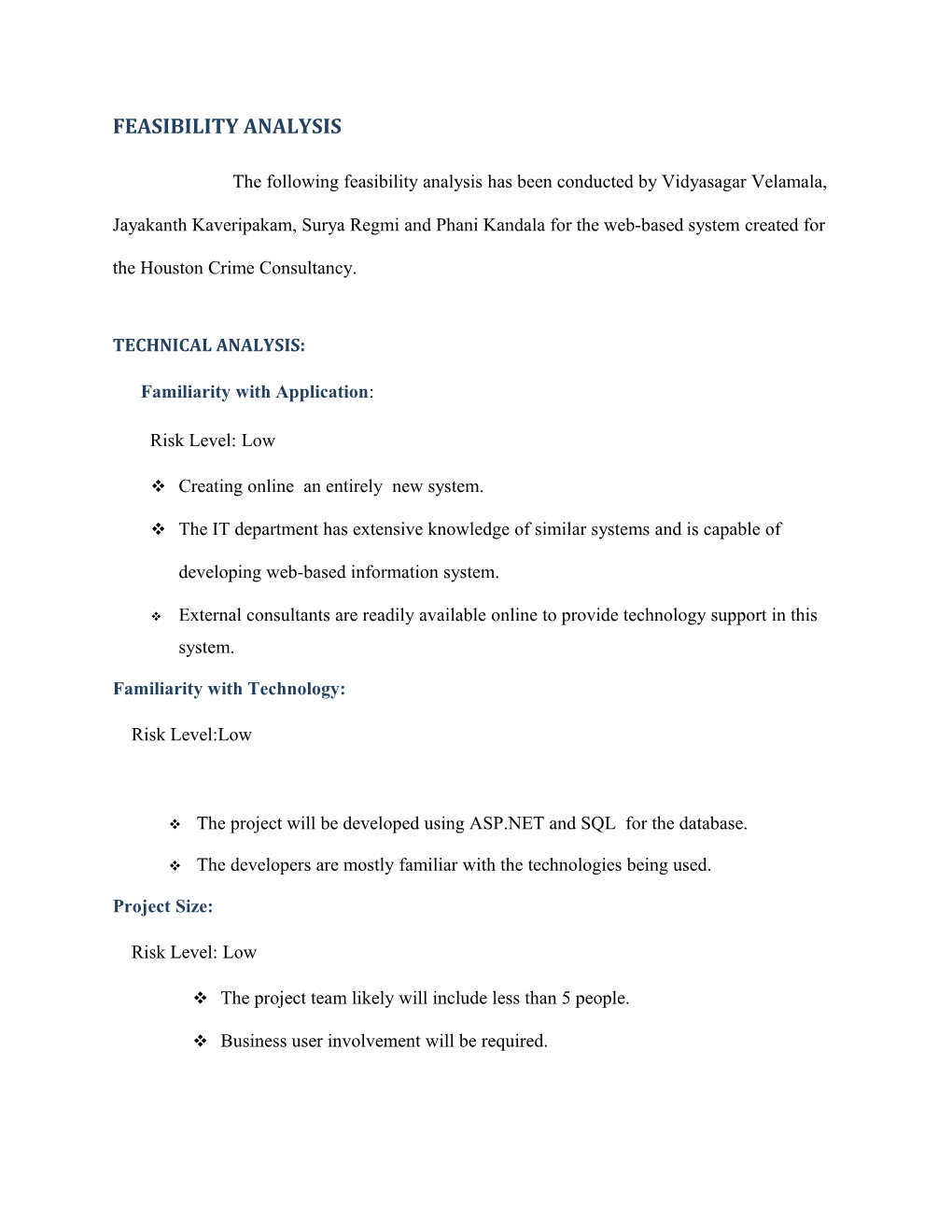 Feasibility Analysis