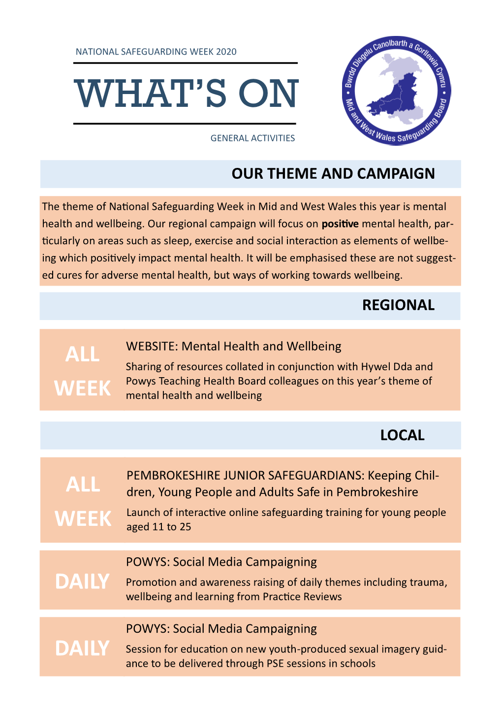 Mid and West Wales NSGW Programme 2020 673.2KB