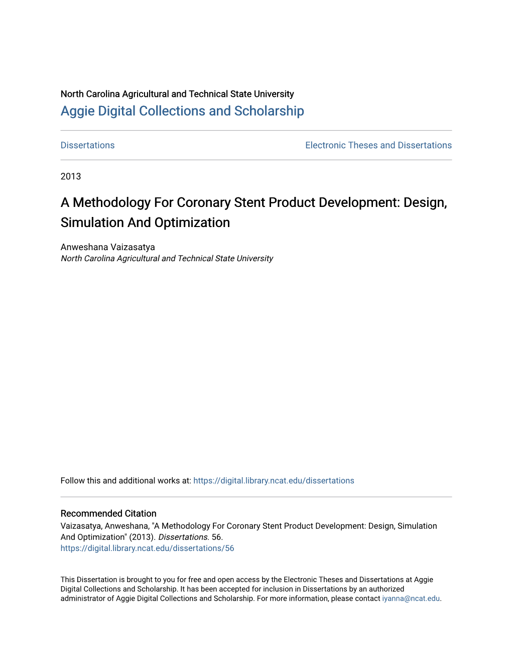 A Methodology for Coronary Stent Product Development: Design, Simulation and Optimization