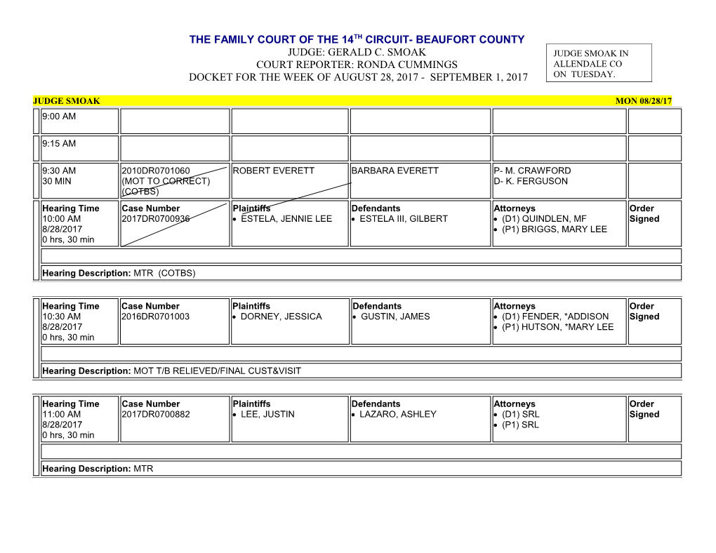 Judge Smoak Wed 08/30/17 (Page 1 of 2)