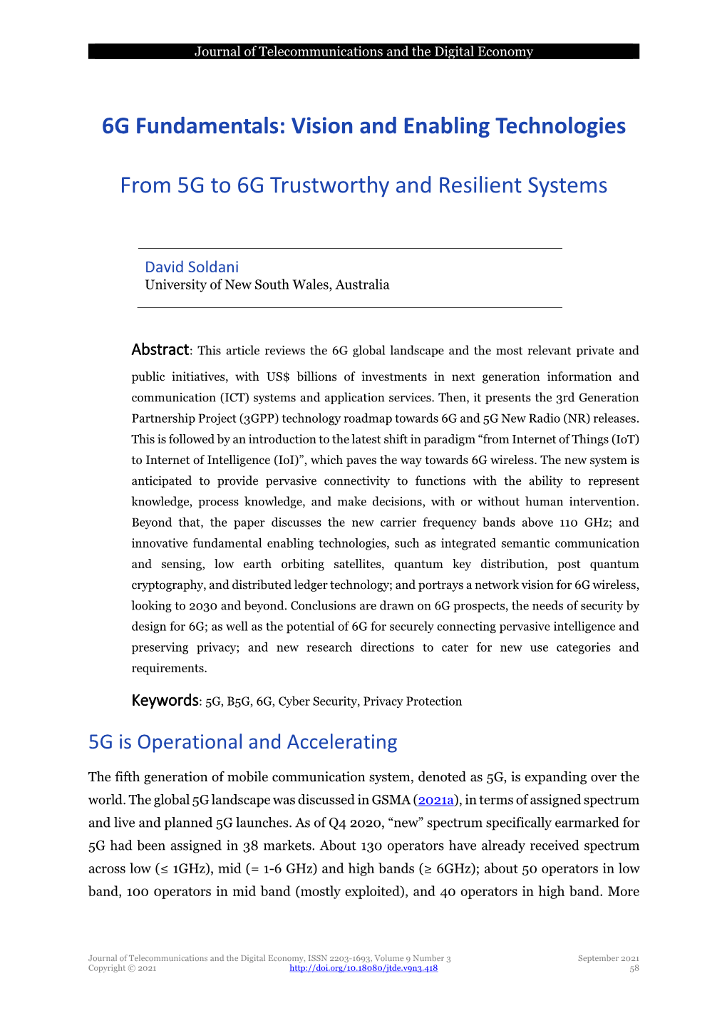 6G Fundamentals: Vision and Enabling Technologies from 5G To