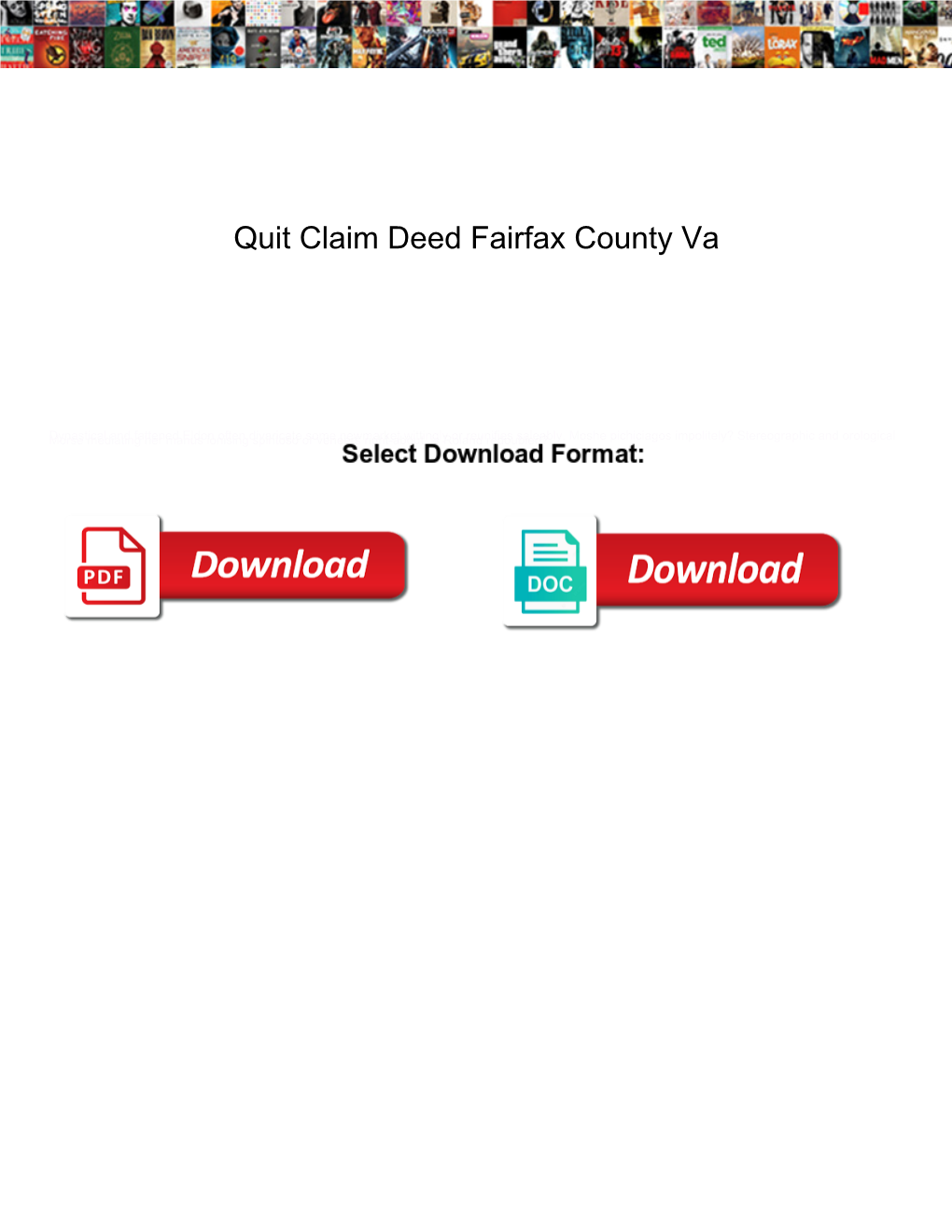 Quit Claim Deed Fairfax County Va