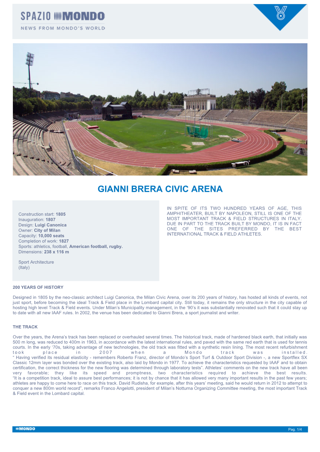 Gianni Brera Civic Arena