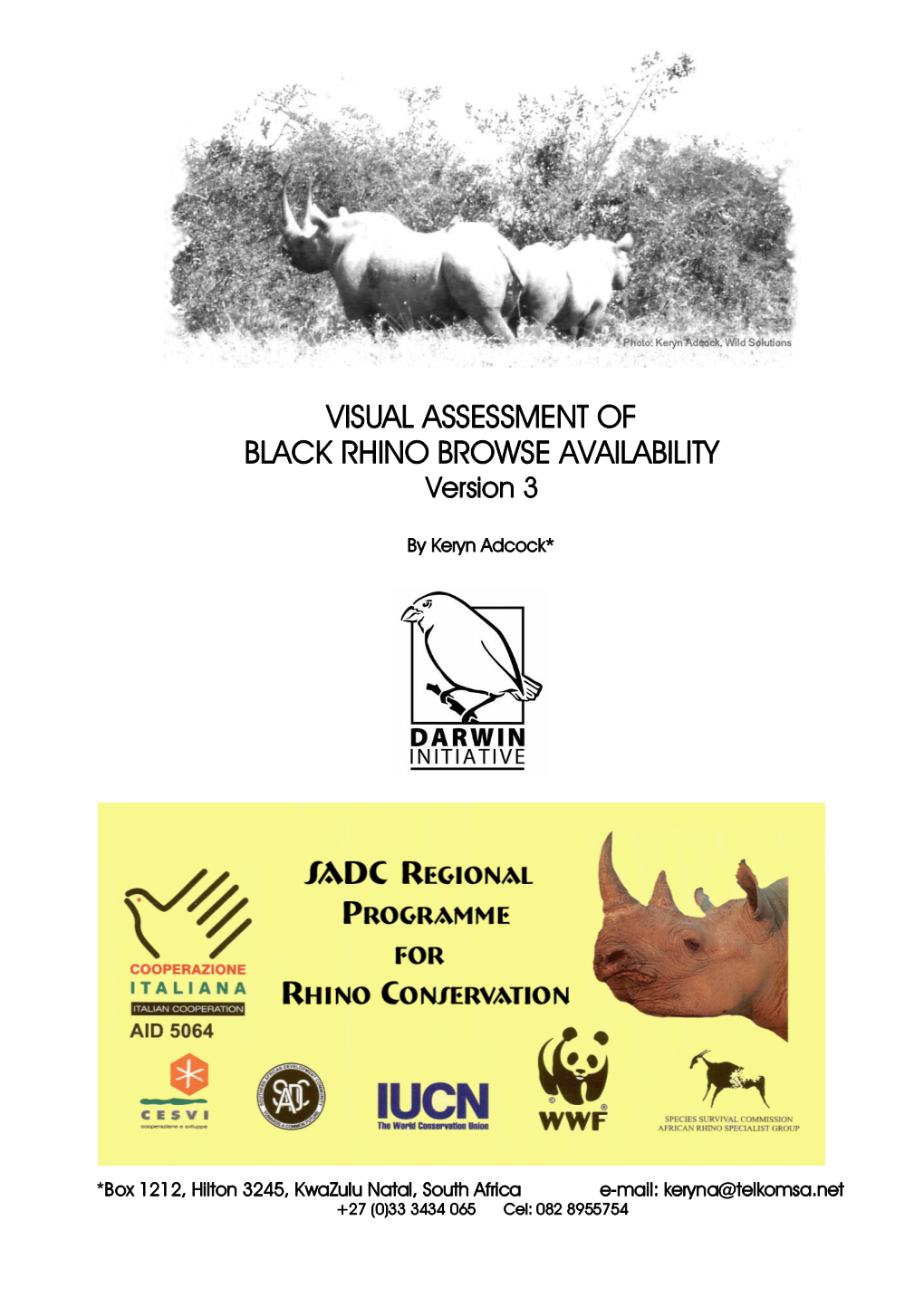 VISUAL ASSESSMENT of BLACK RHINO BROWSE AVAILABILITY Version 3