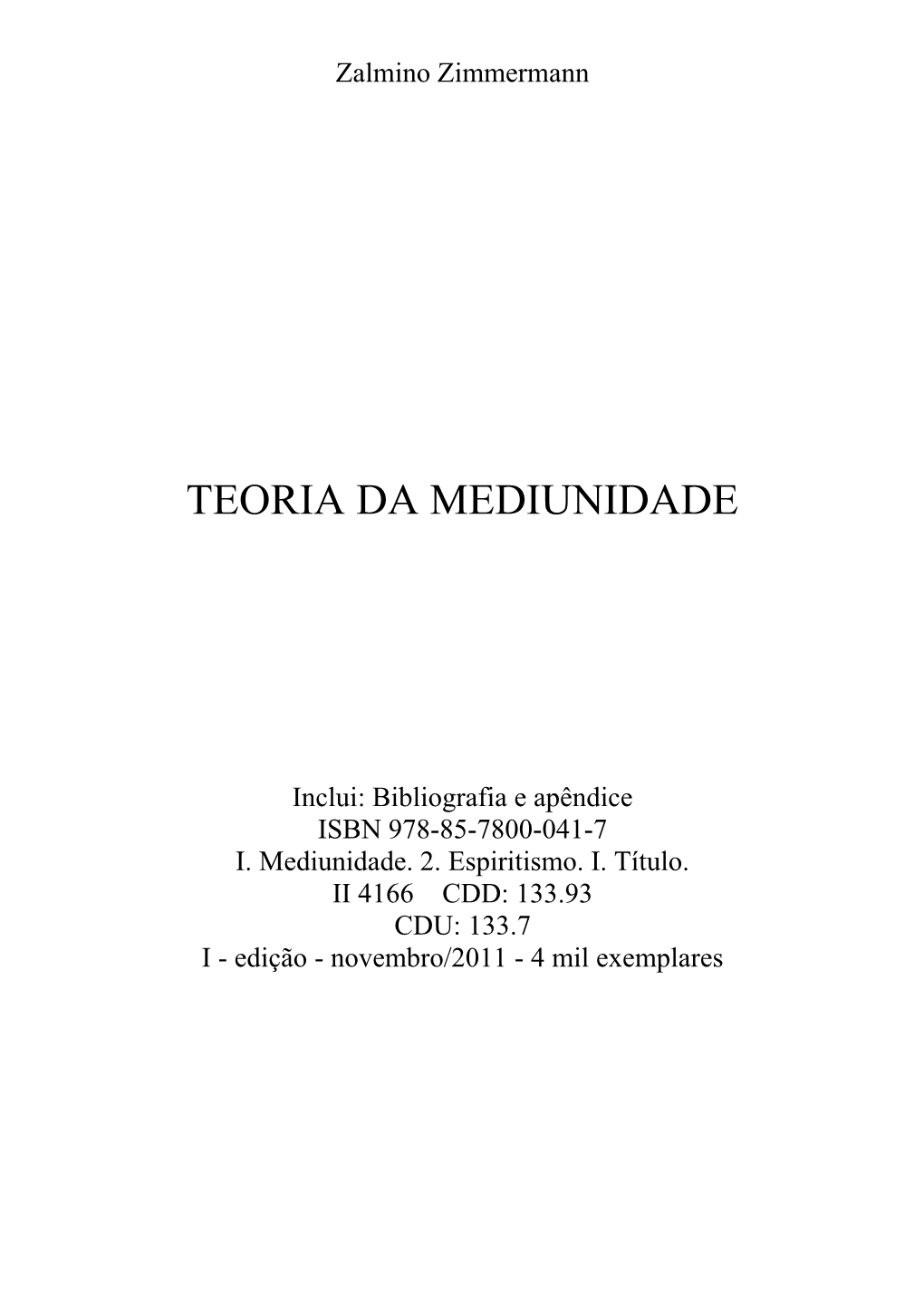 Teoria Da Mediunidade