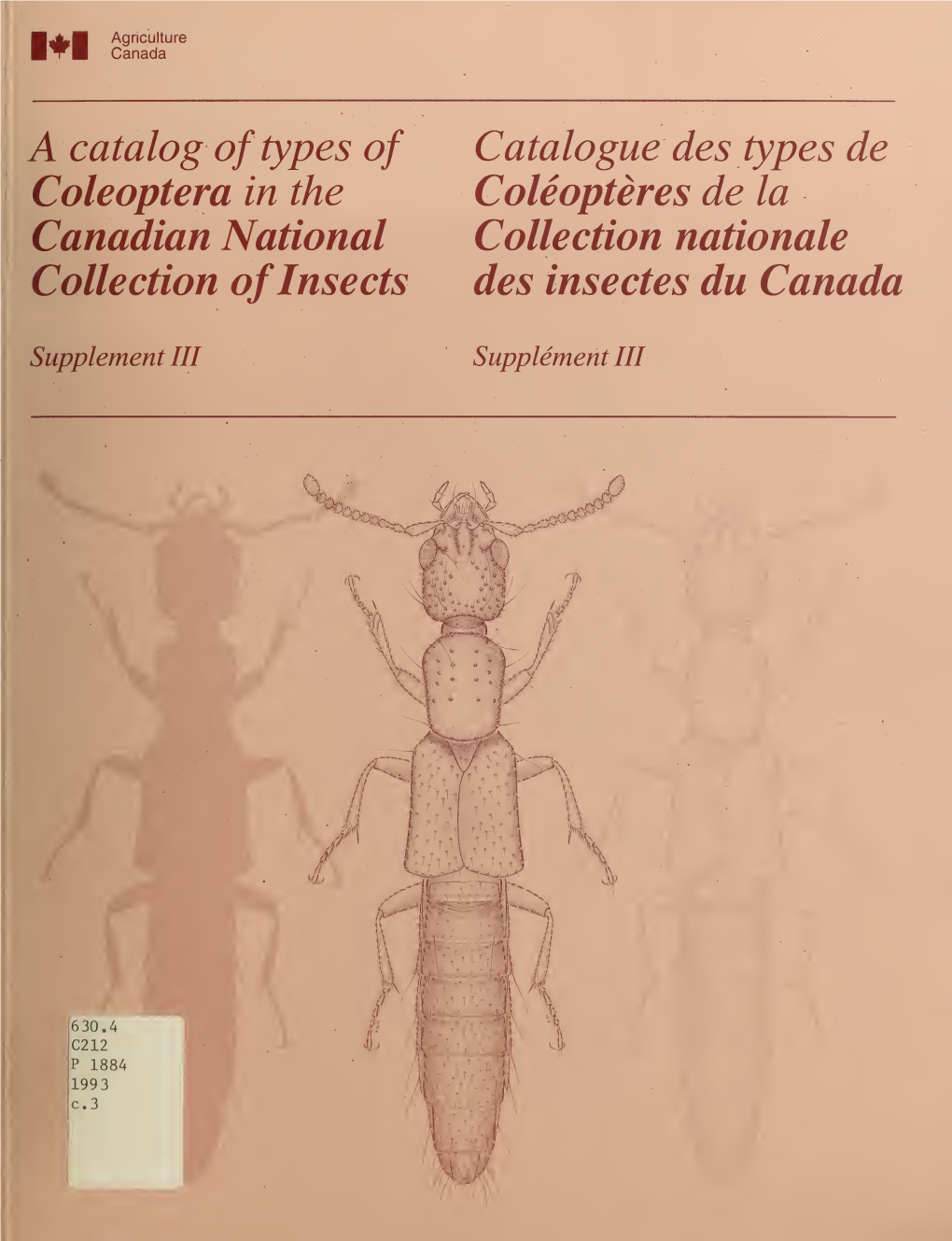 A Catalog of Types of Coleoptera in the Canadian National Collection of Insects