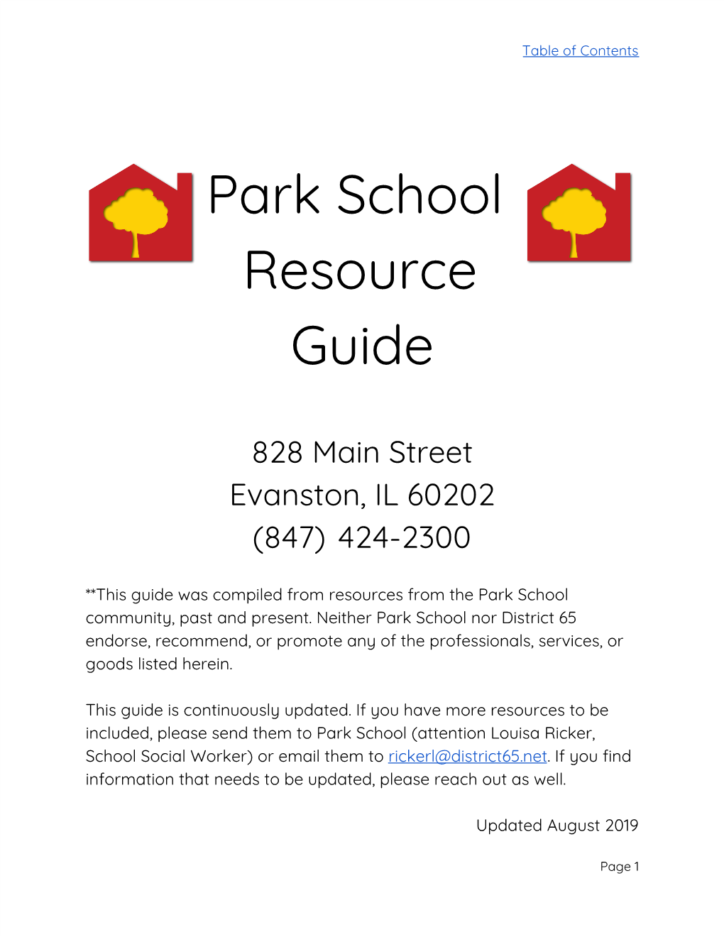 Park School Resource Guide