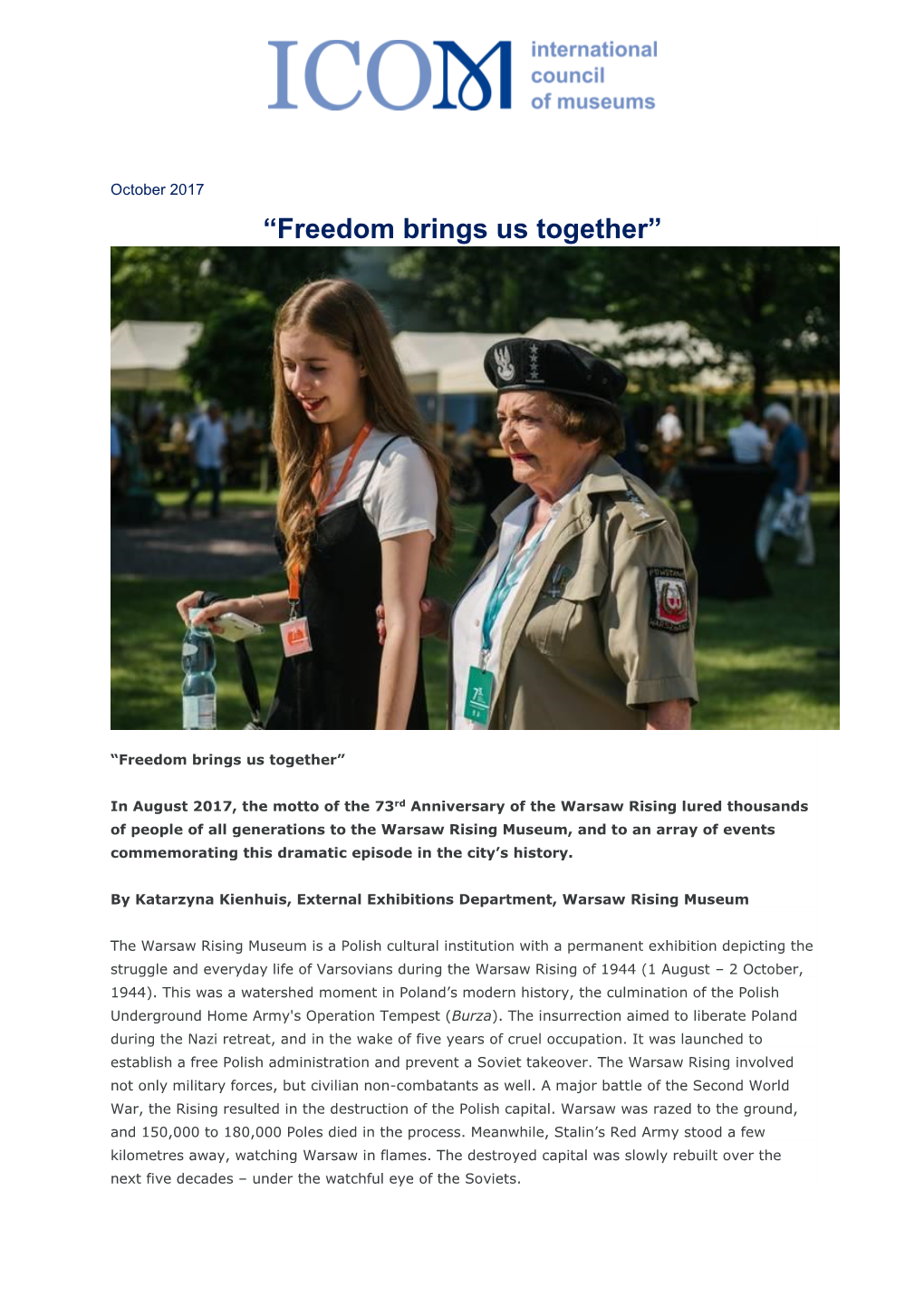 PDF “Freedom Brings Us Together”