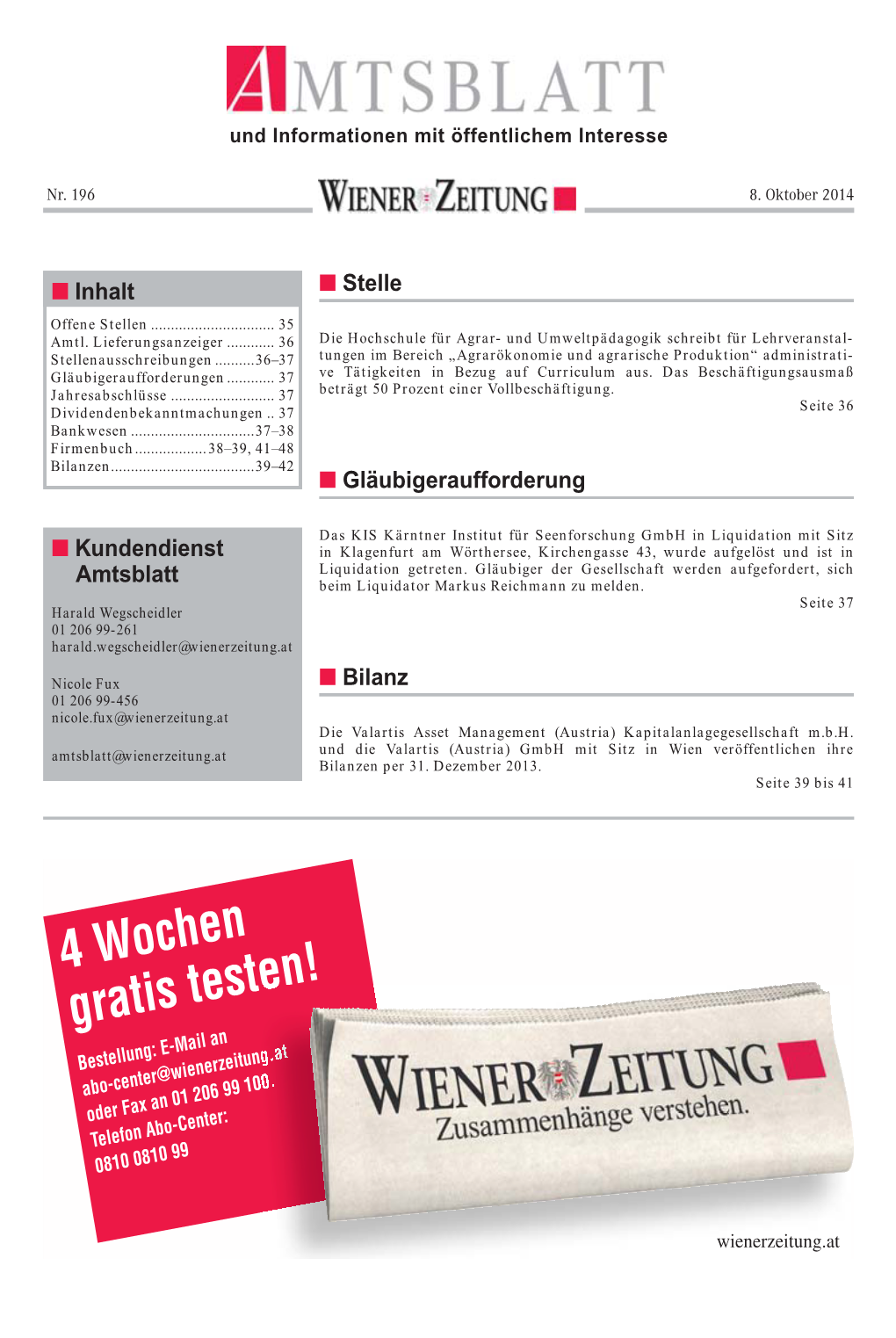 Wiener Zeitung Amtsblatt