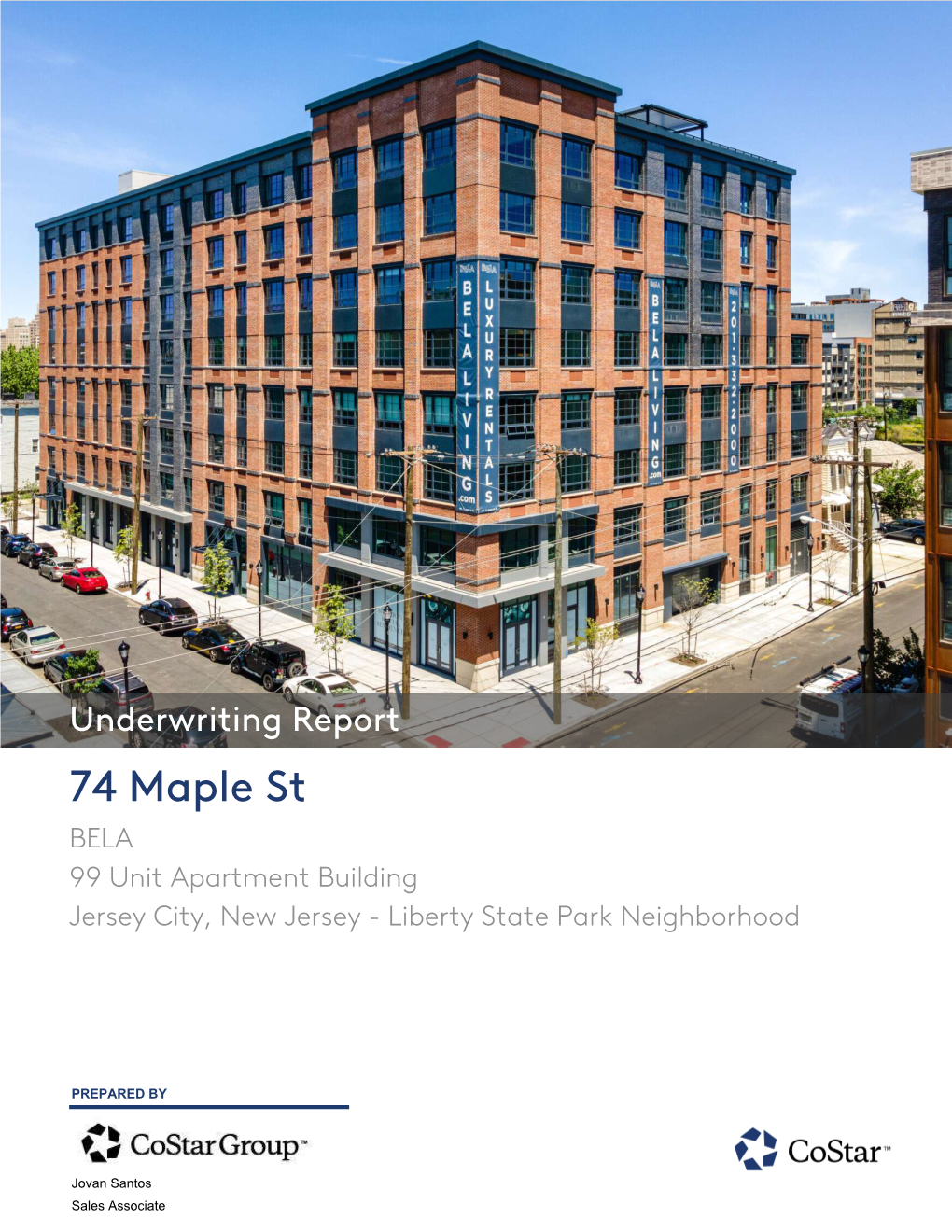 74 Maple St BELA 99 Unit Apartment Building Jersey City, New Jersey - Liberty State Park Neighborhood