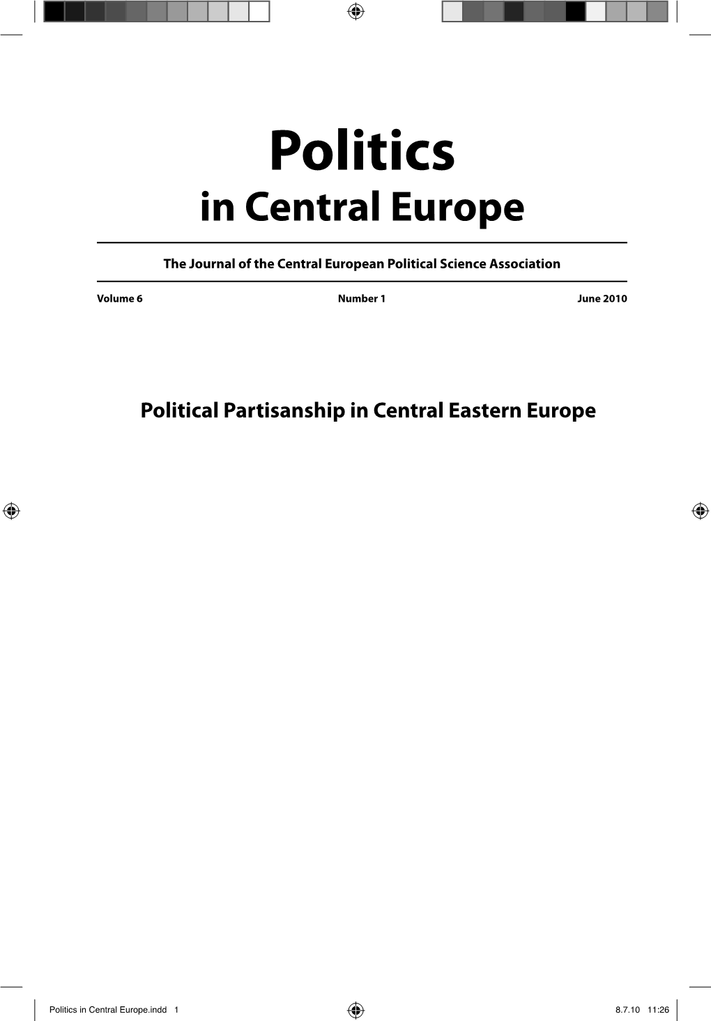 Politics in Central Europe.Indd