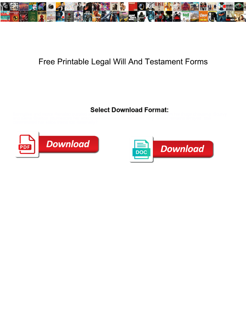 Free Printable Legal Will and Testament Forms