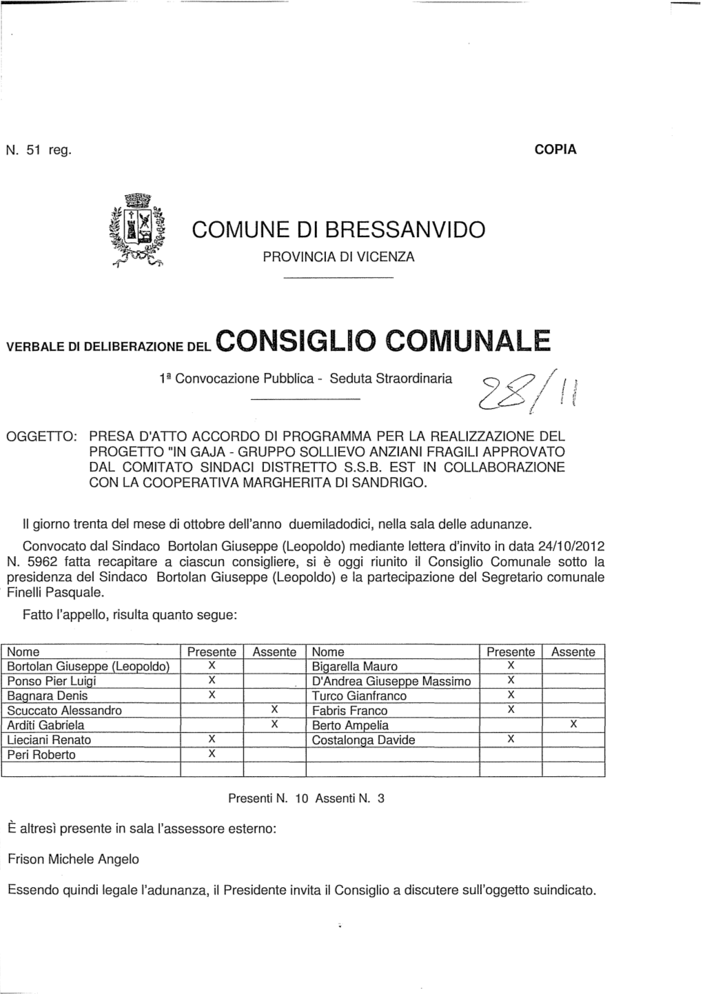 Comune Di Bressanvido Provincia Di Vicenza