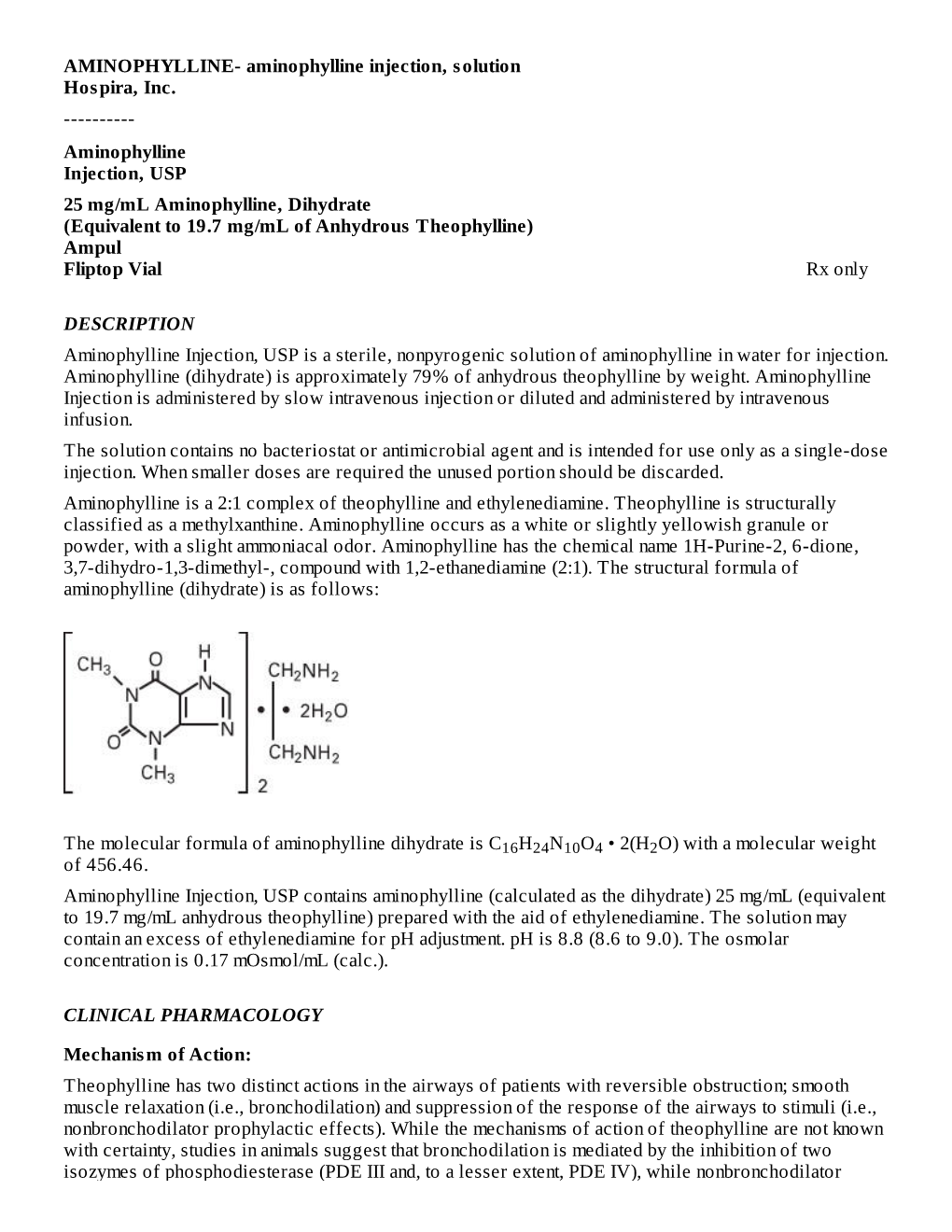 Aminophylline Injection, Solution Hospira, Inc