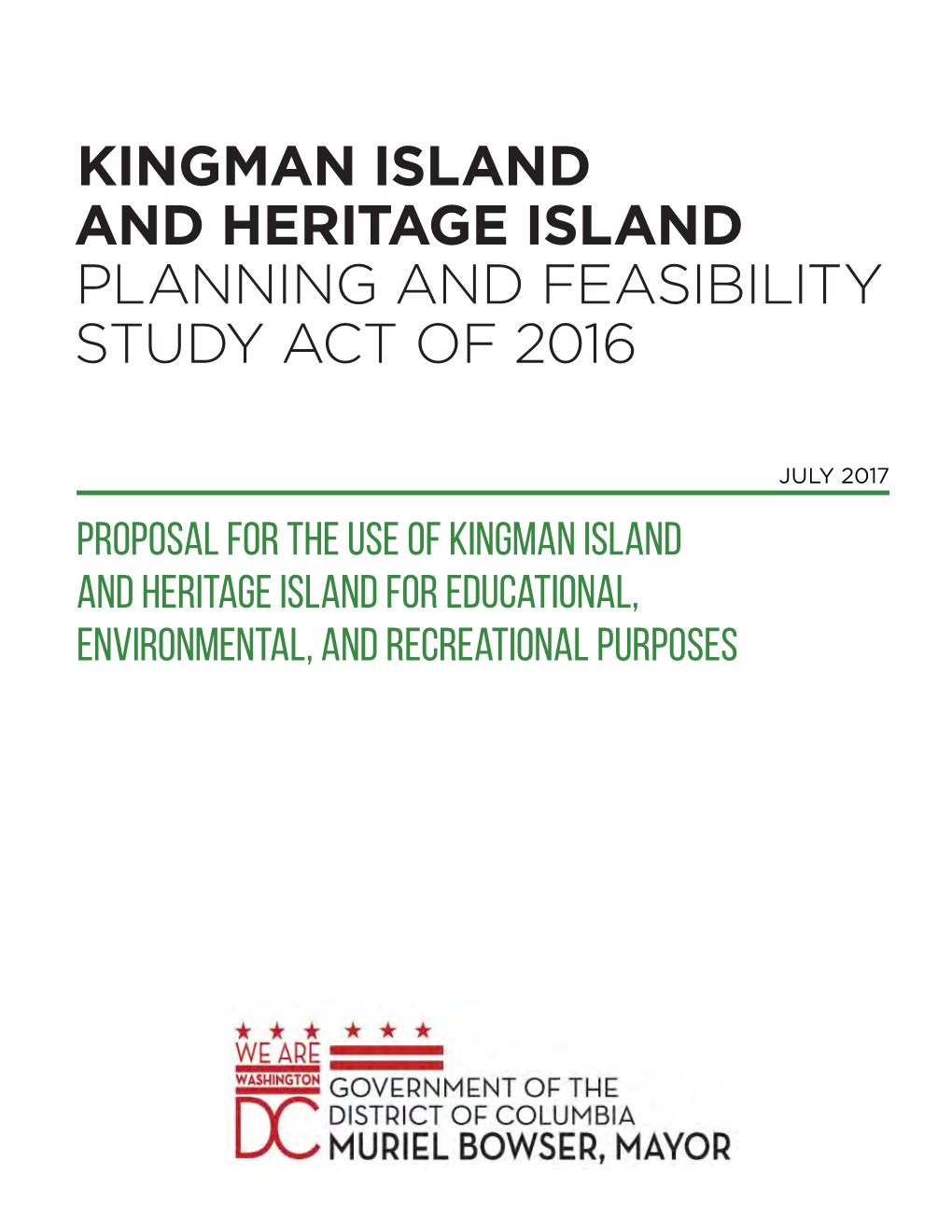 Kingman & Heritage Islands Planning and Feasibility Study Act of 2016