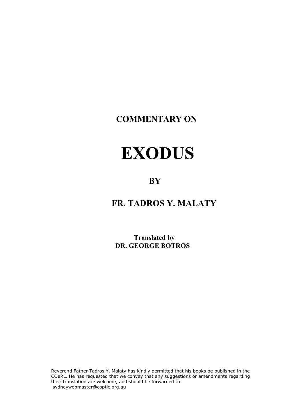 The Book of Exodus