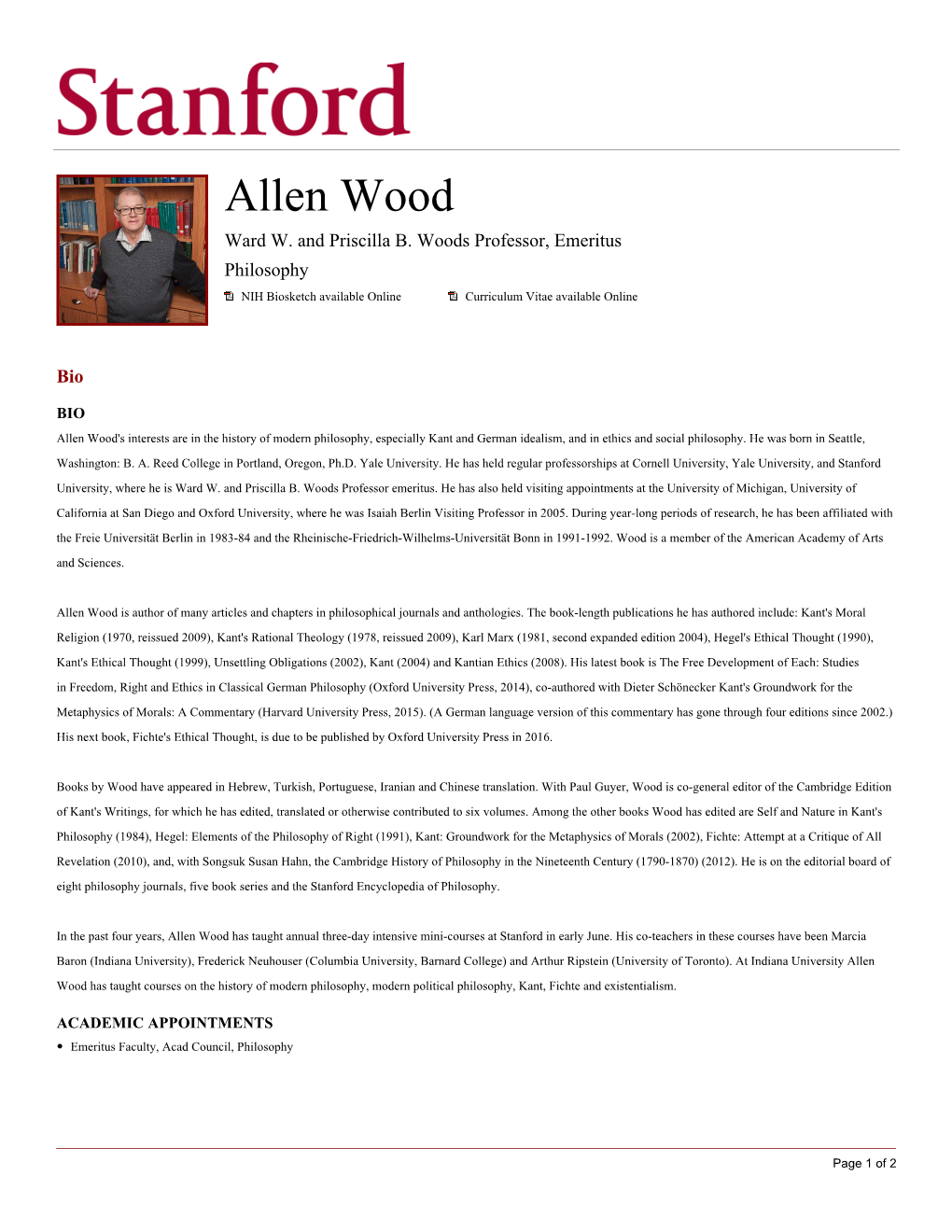 Allen Wood Ward W