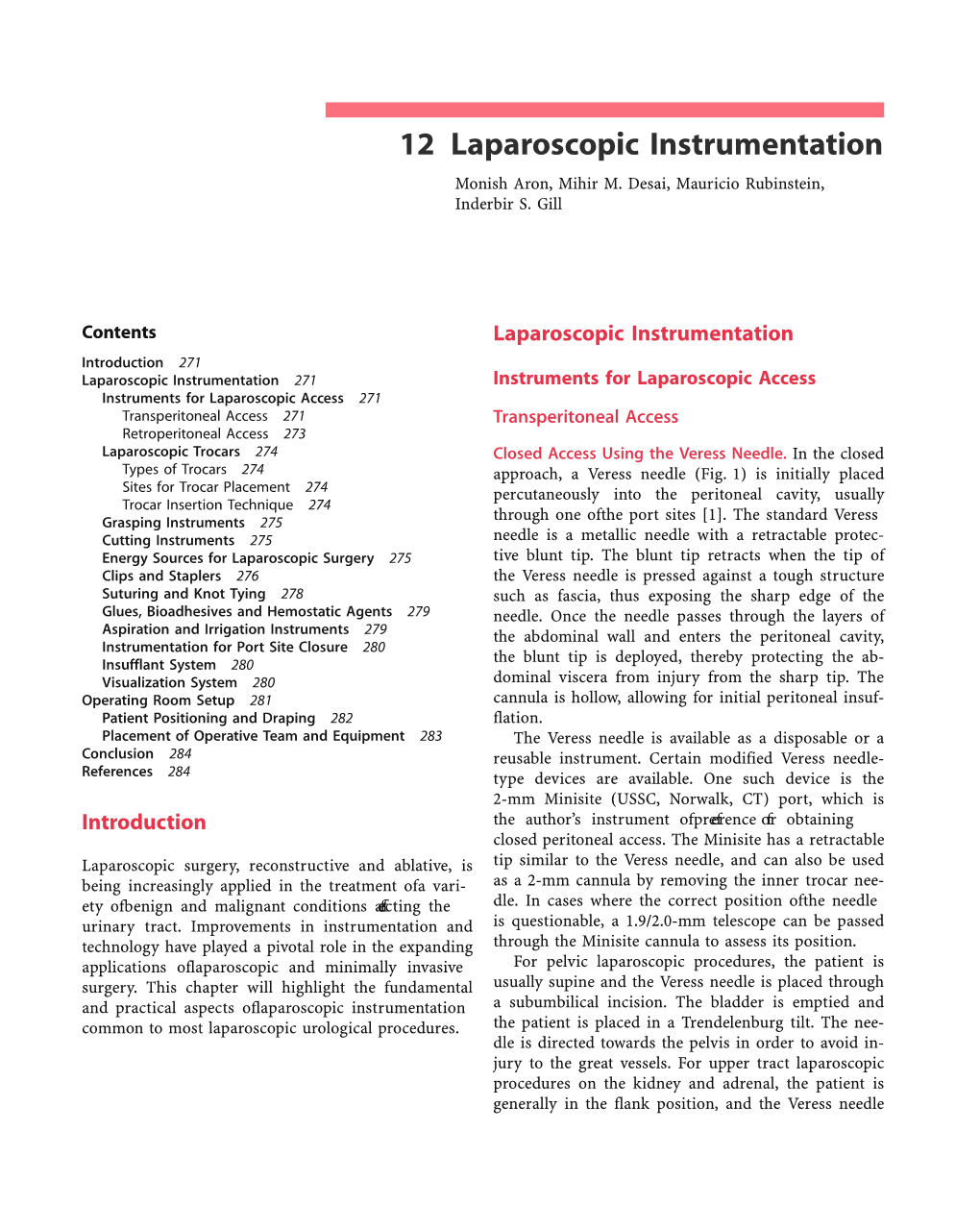 12 Laparoscopic Instrumentation