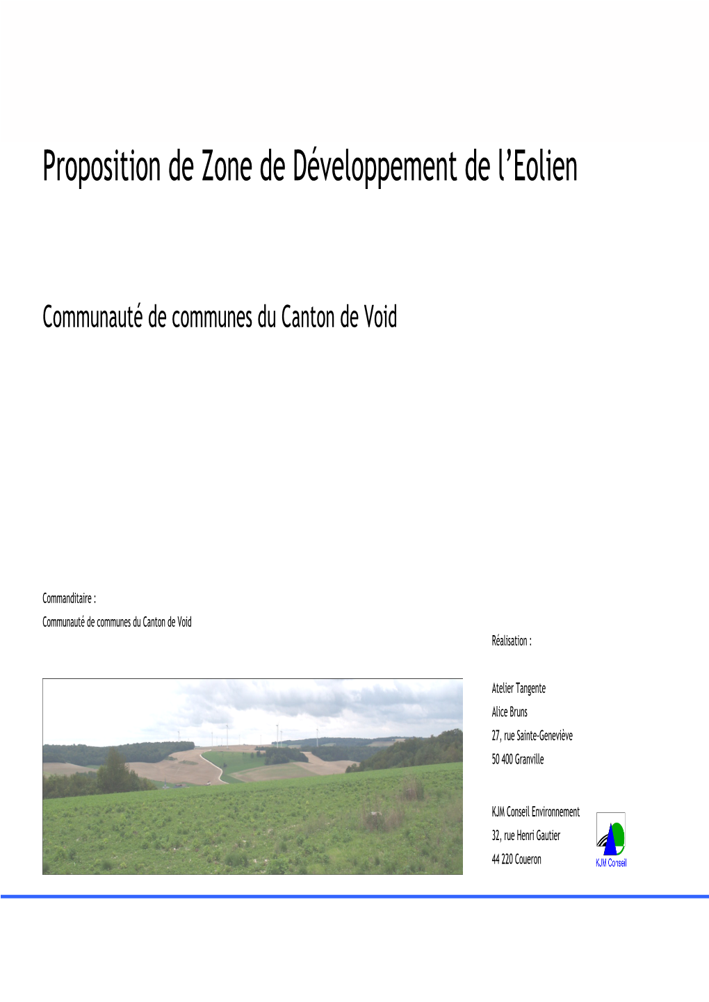 Proposition De Zone De Développement De L'eolien