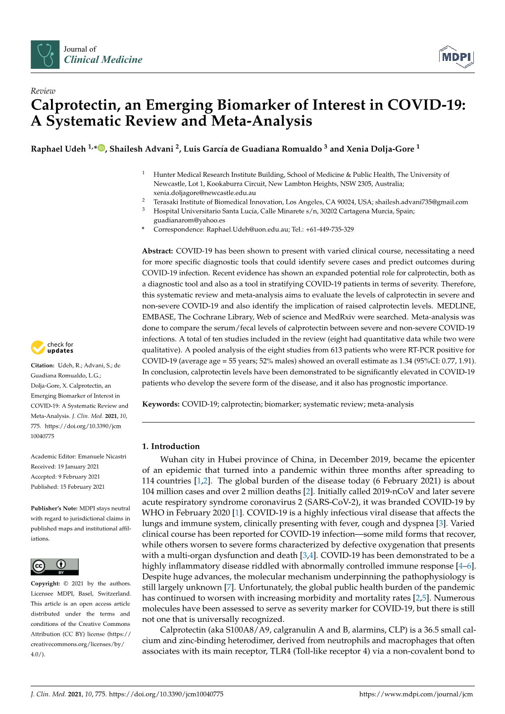 Calprotectin, an Emerging Biomarker of Interest in COVID-19: a Systematic Review and Meta-Analysis