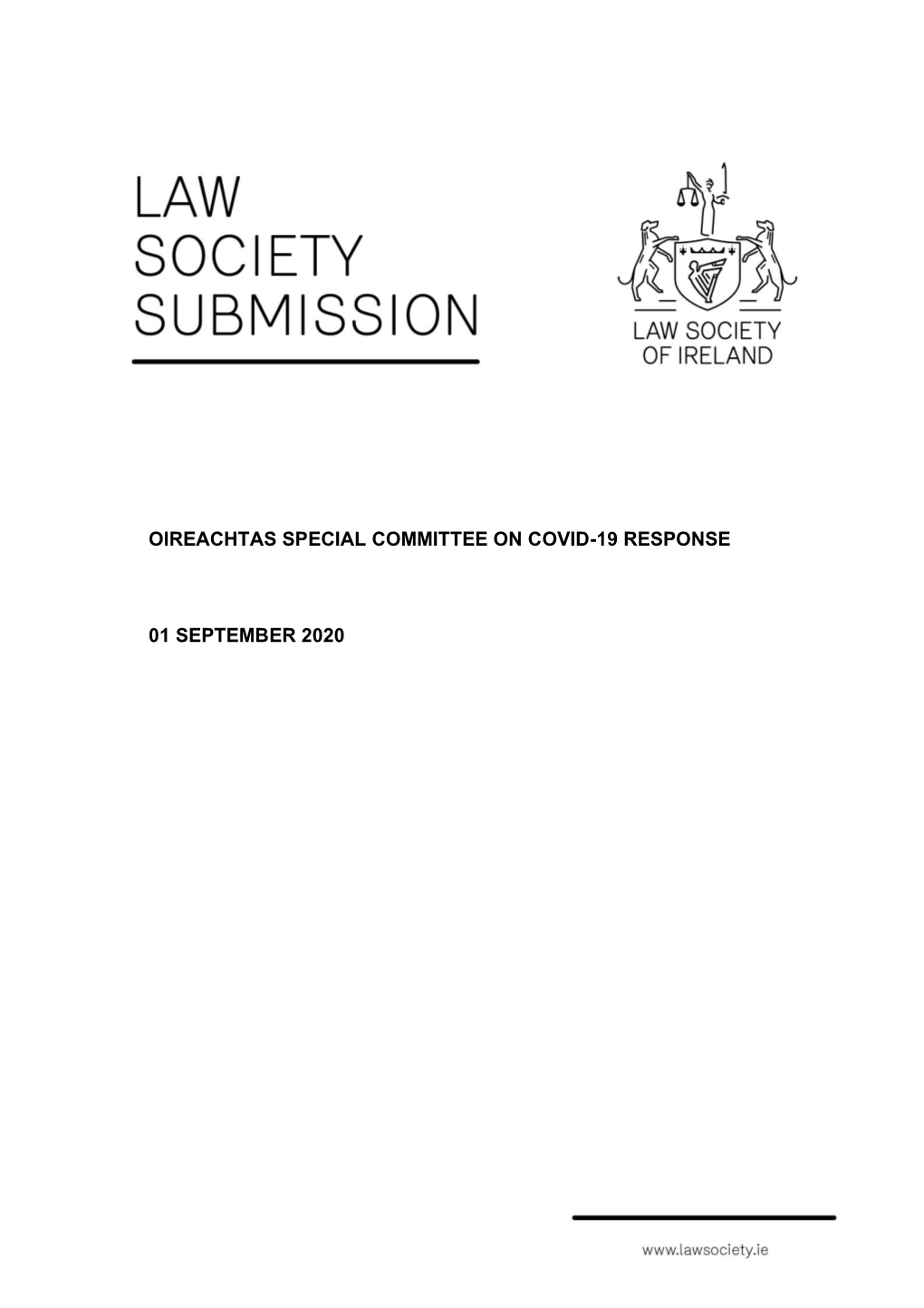 Submission to the Oireachtas Special Committee on Covid-19 Response