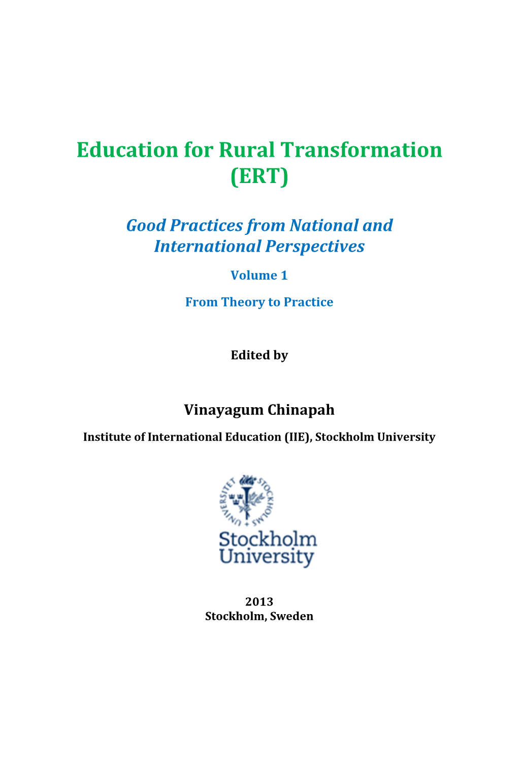 Education for Rural Transformation (ERT)