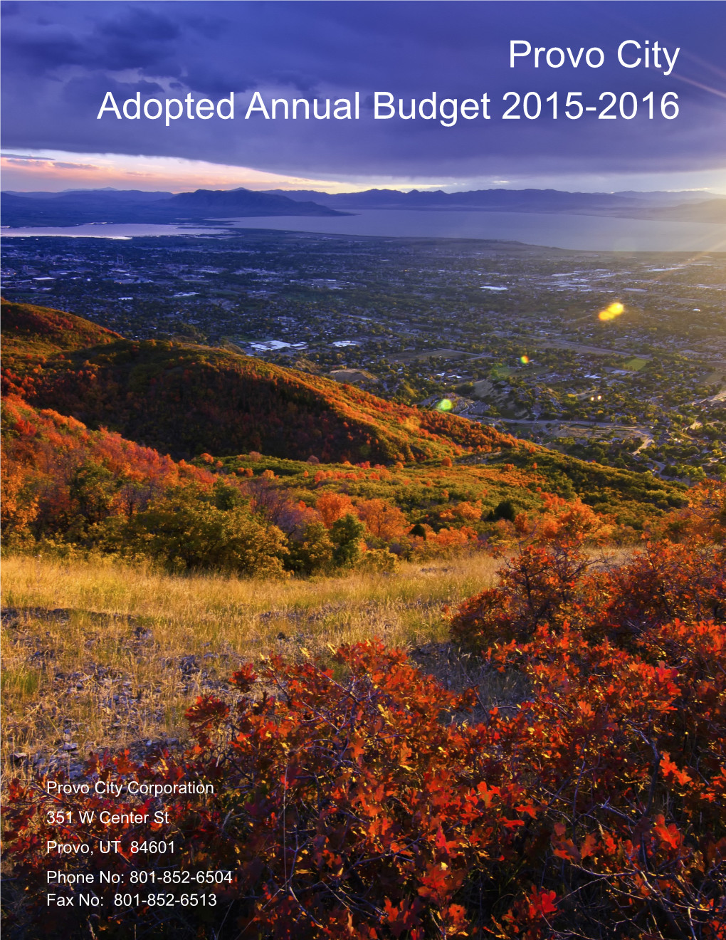 Provo City Adopted Annual Budget 2015-2016
