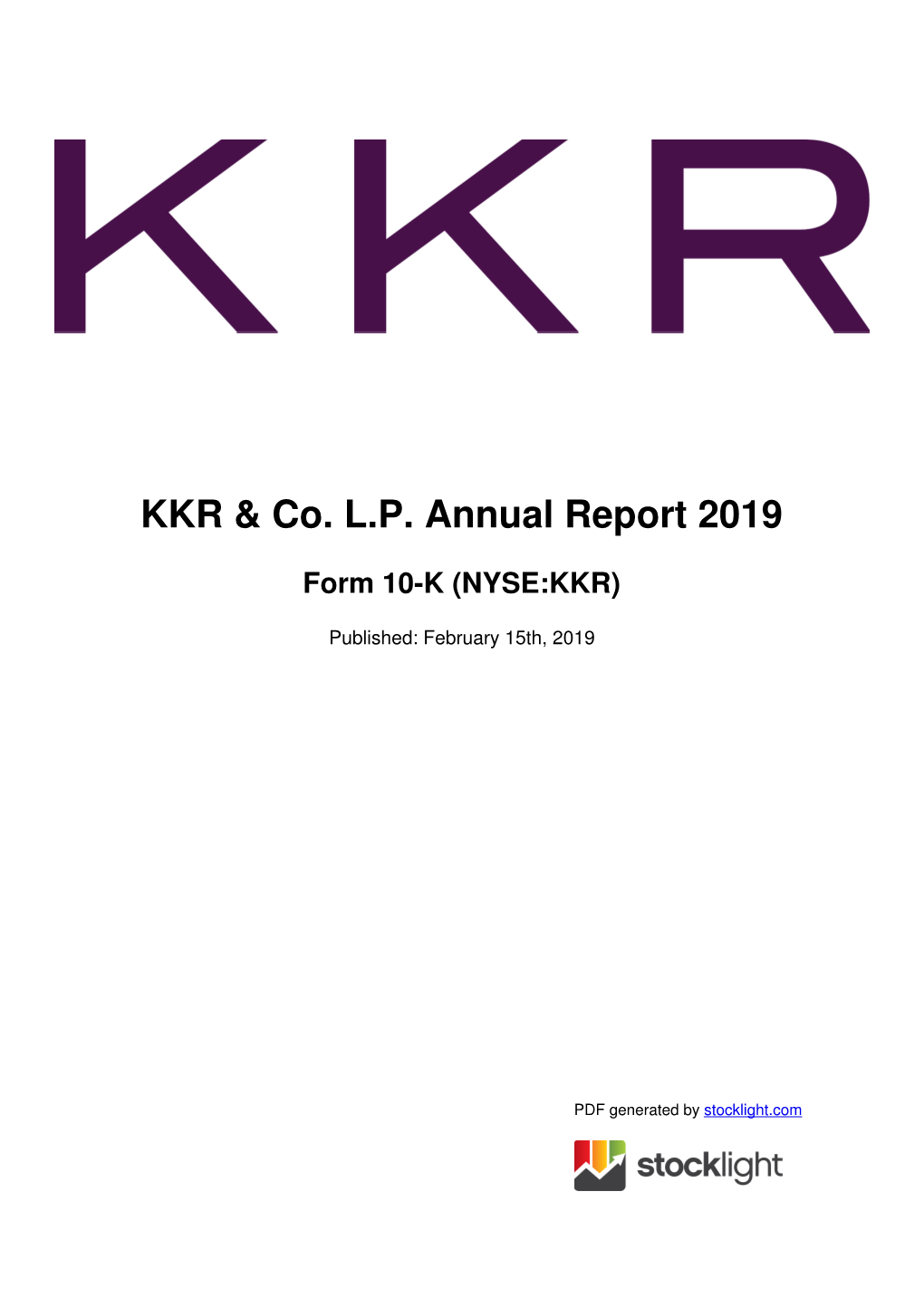 KKR & Co. L.P. Annual Report 2019