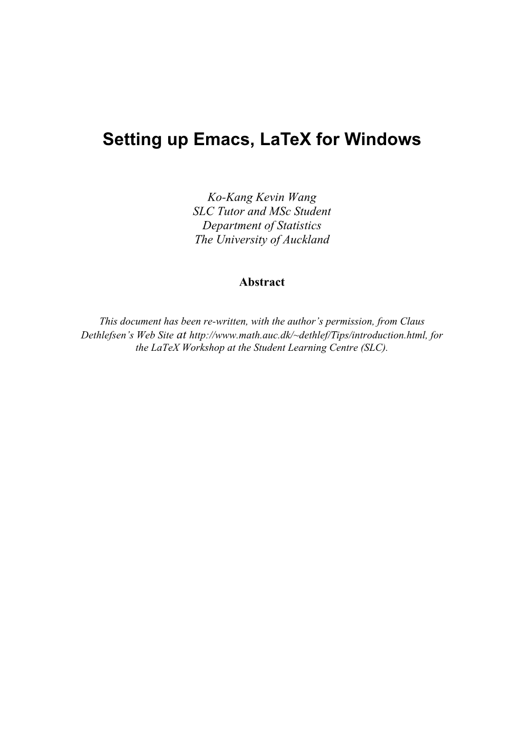 Setting up Emacs, Latex for Windows