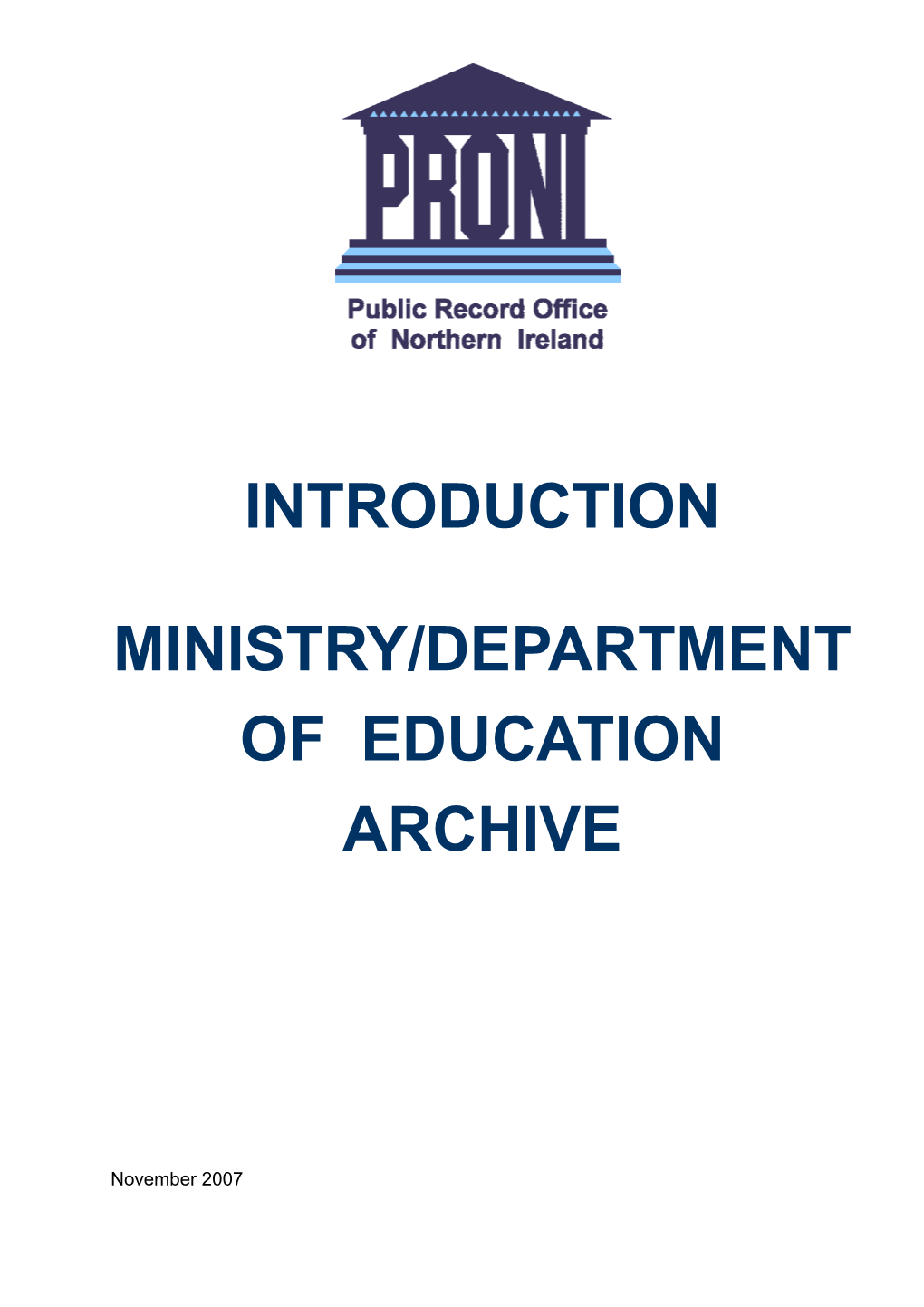 Introduction to the Ministry/Department Of