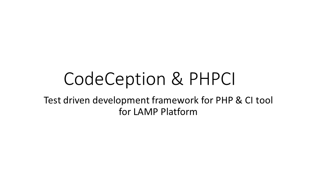 Codeception & PHPCI