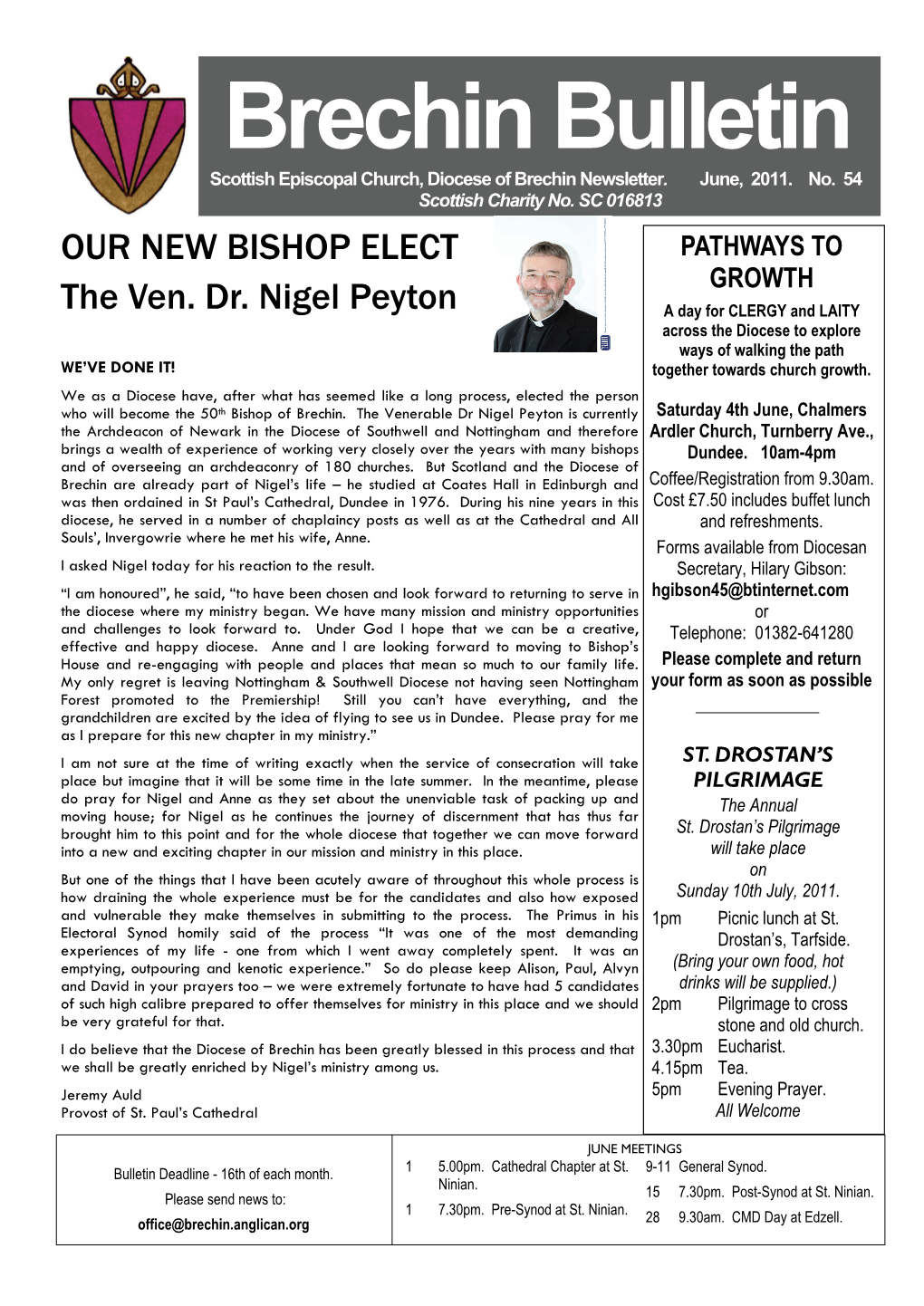 Brechin Bulletin Scottish Episcopal Church, Diocese of Brechin Newsletter