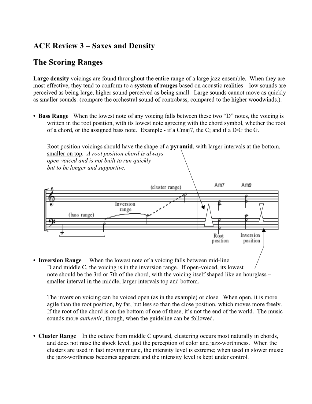 ACE Review 3 – Saxes and Density the Scoring Ranges