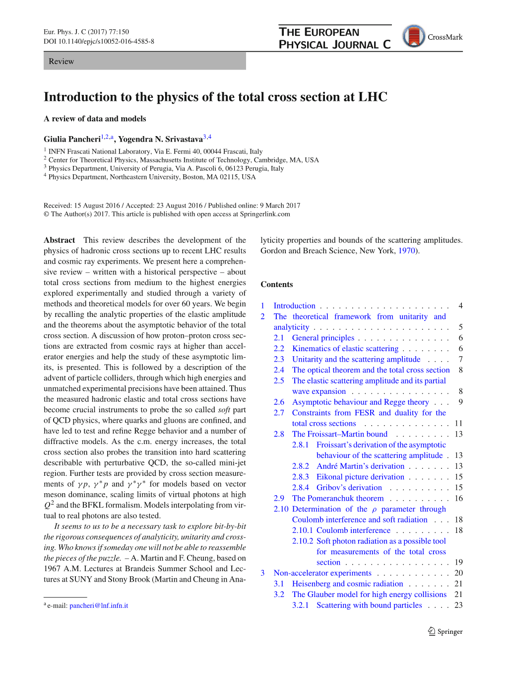 Introduction to the Physics of the Total Cross Section at LHC