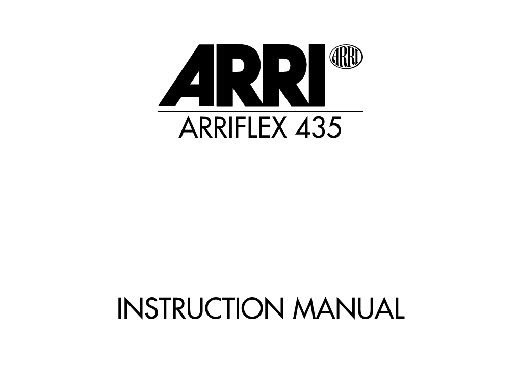 Arriflex 435 Instruction Manual