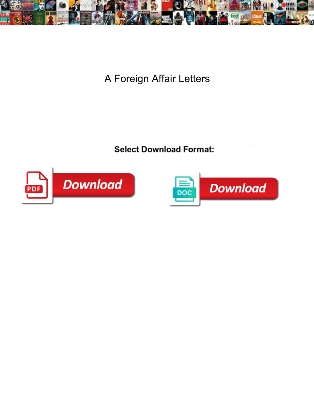 A Foreign Affair Letters