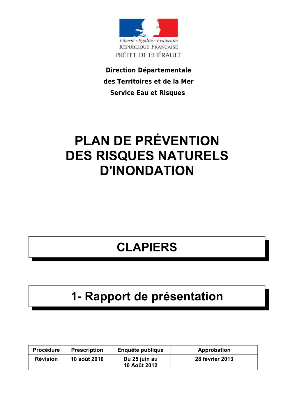 1 Rapport De Présentation Clapiers