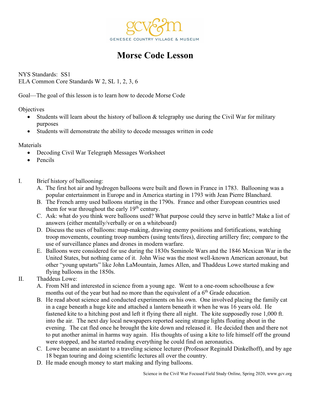 Morse Code Lesson