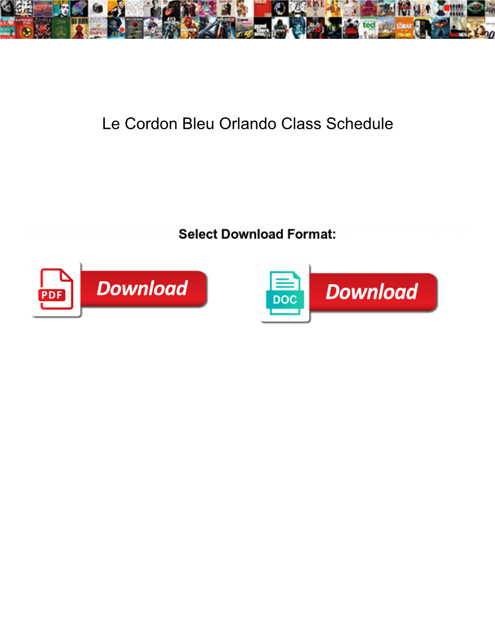 Le Cordon Bleu Orlando Class Schedule