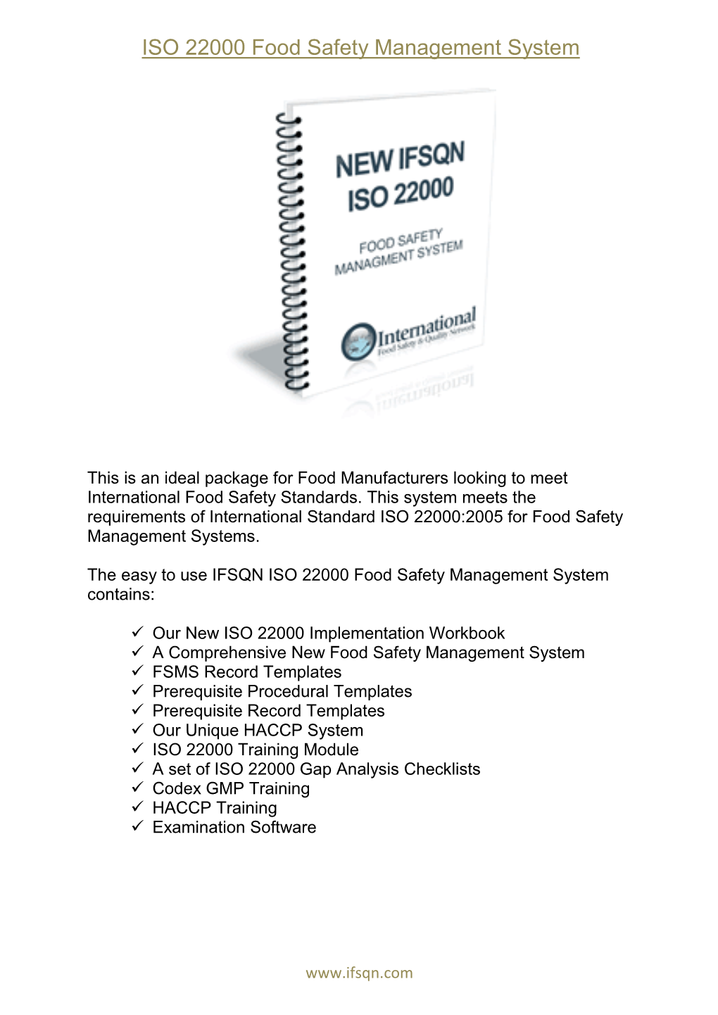 ISO 22000 Food Safety Management System