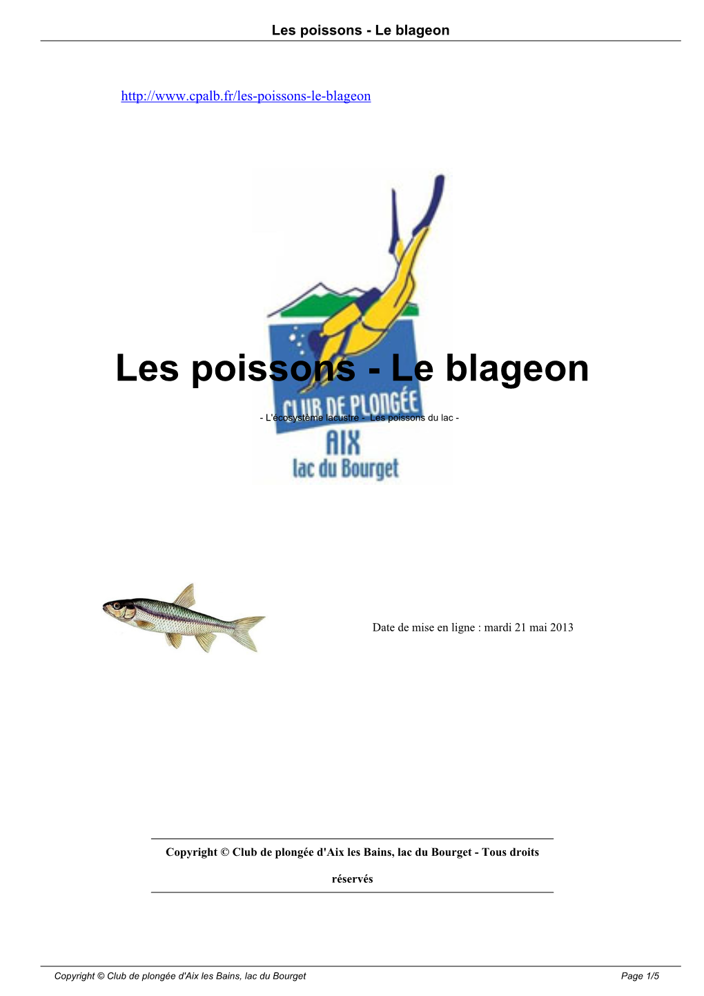 Les Poissons - Le Blageon