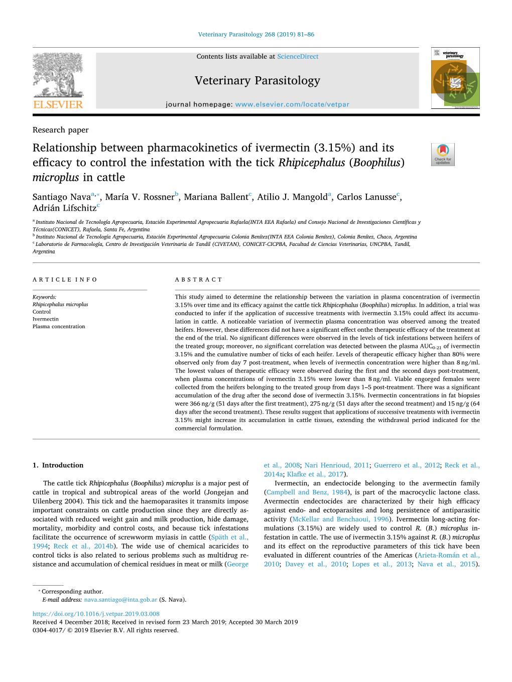 Relationship Between Pharmacokinetics of Ivermectin