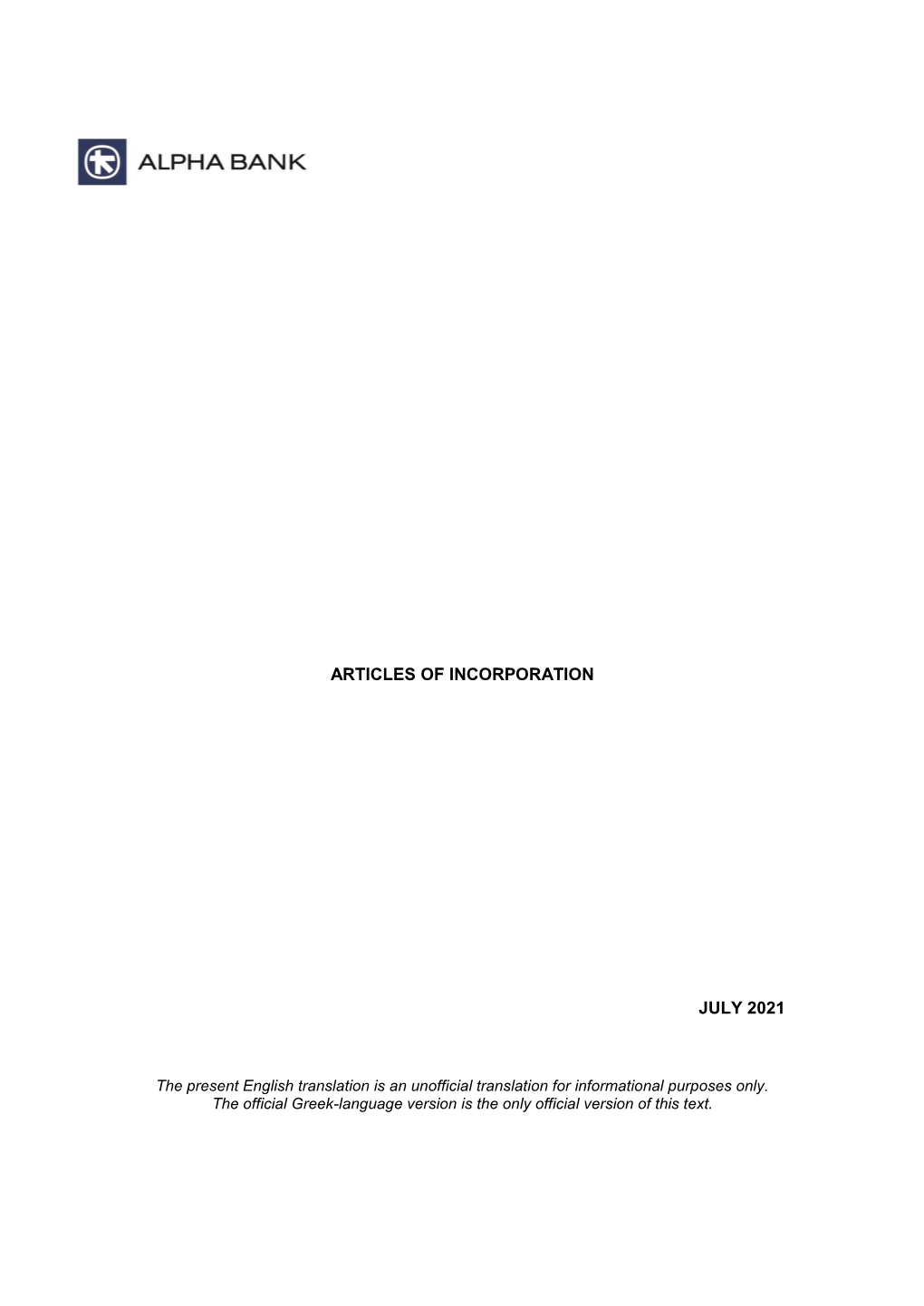 Articles of Incorporation July 2021
