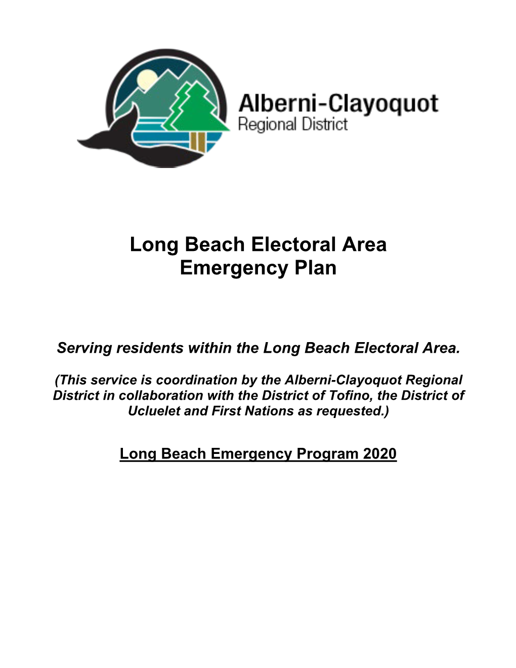Long Beach Electoral Area Emergency Plan