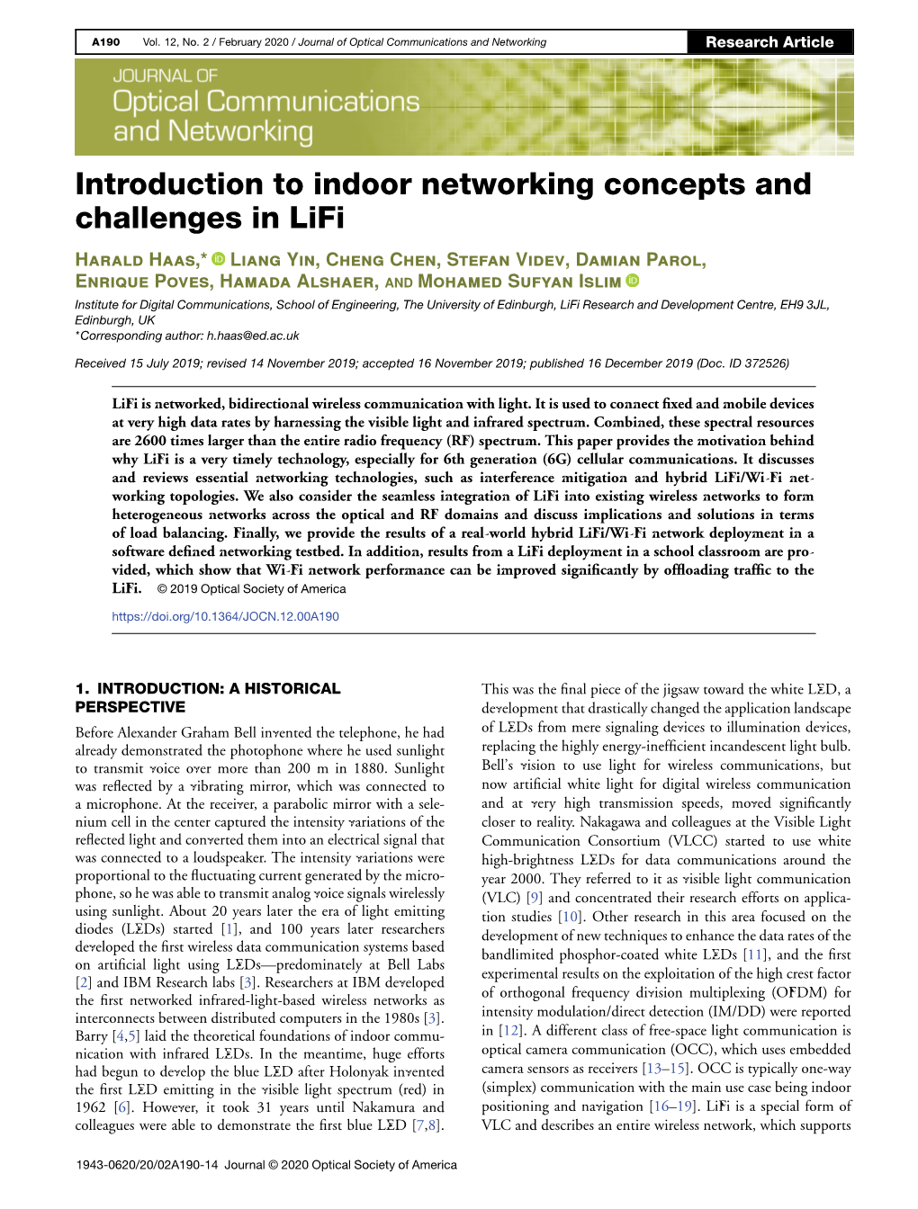 Introduction to Indoor Networking Concepts and Challenges in Lifi