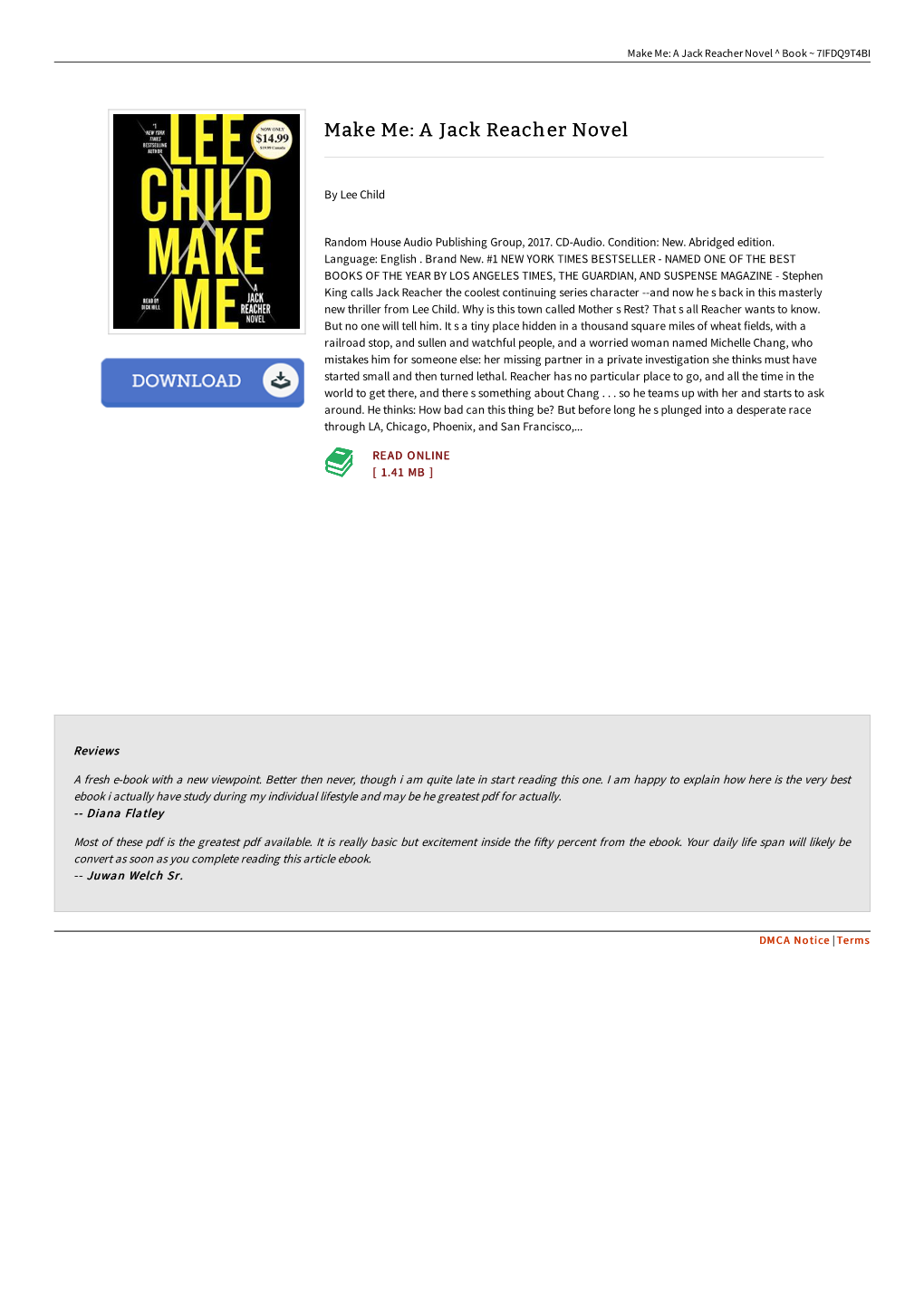 Kindle « Make Me: a Jack Reacher Novel // Read