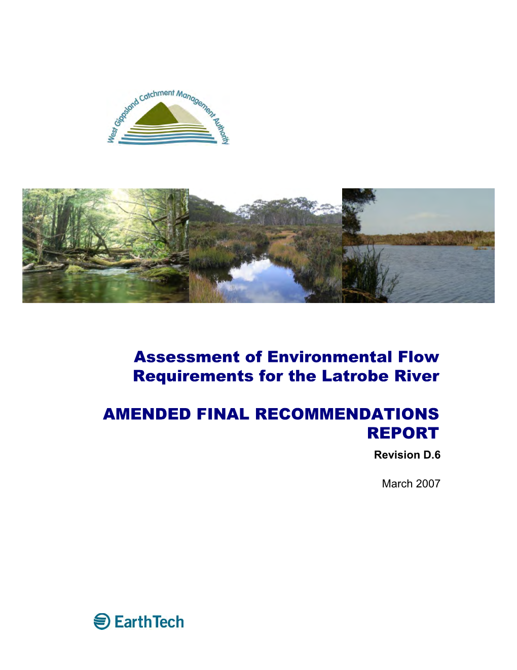 Assessment of Environmental Flow Requirements for the Latrobe River