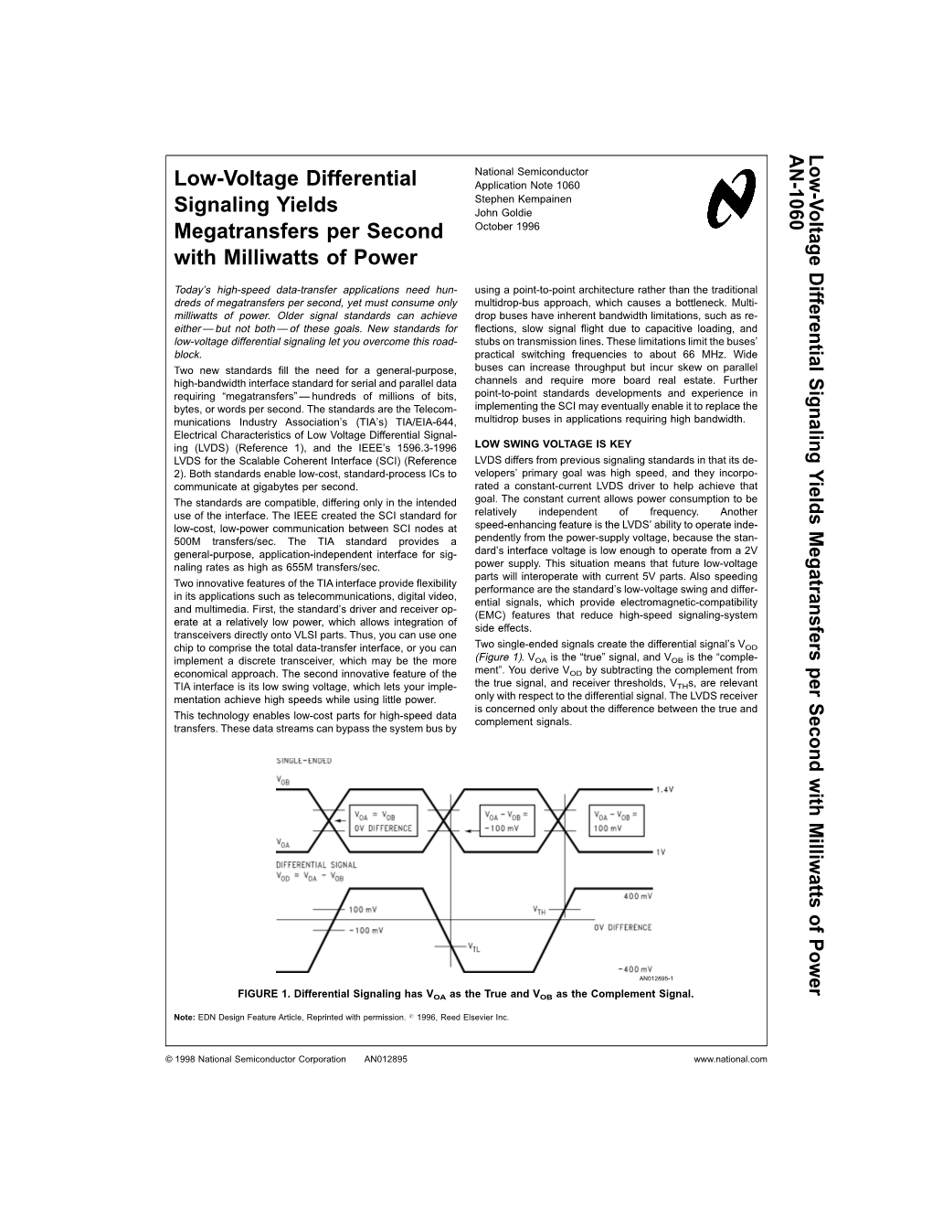 Application Note 1060 Low-Voltage Differential Signaling Yields