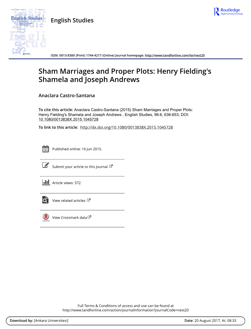 Henry Fielding's Shamela and Joseph Andrews
