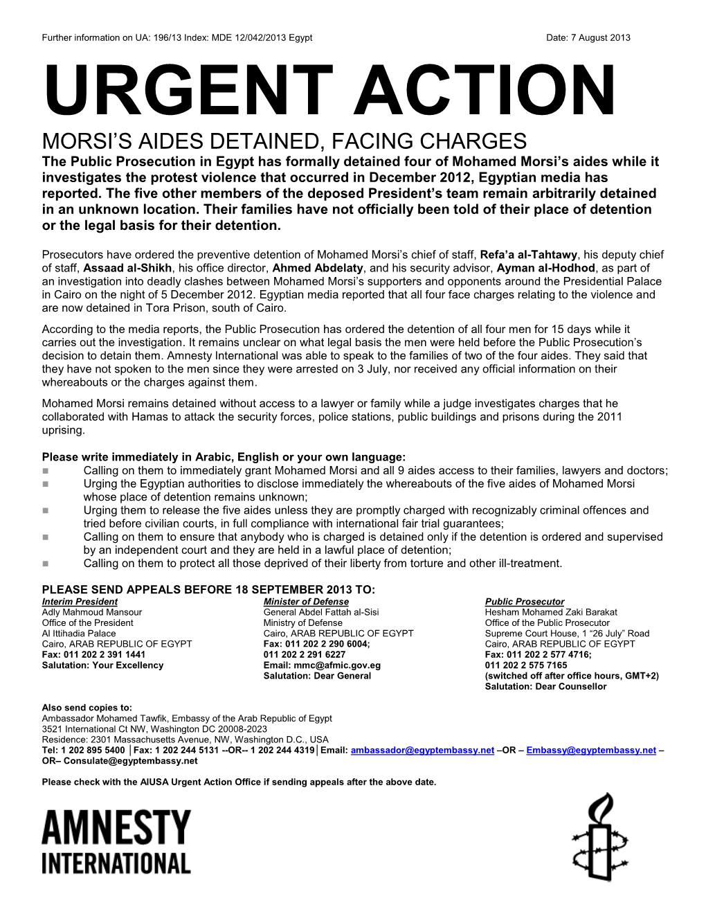 Urgent Action